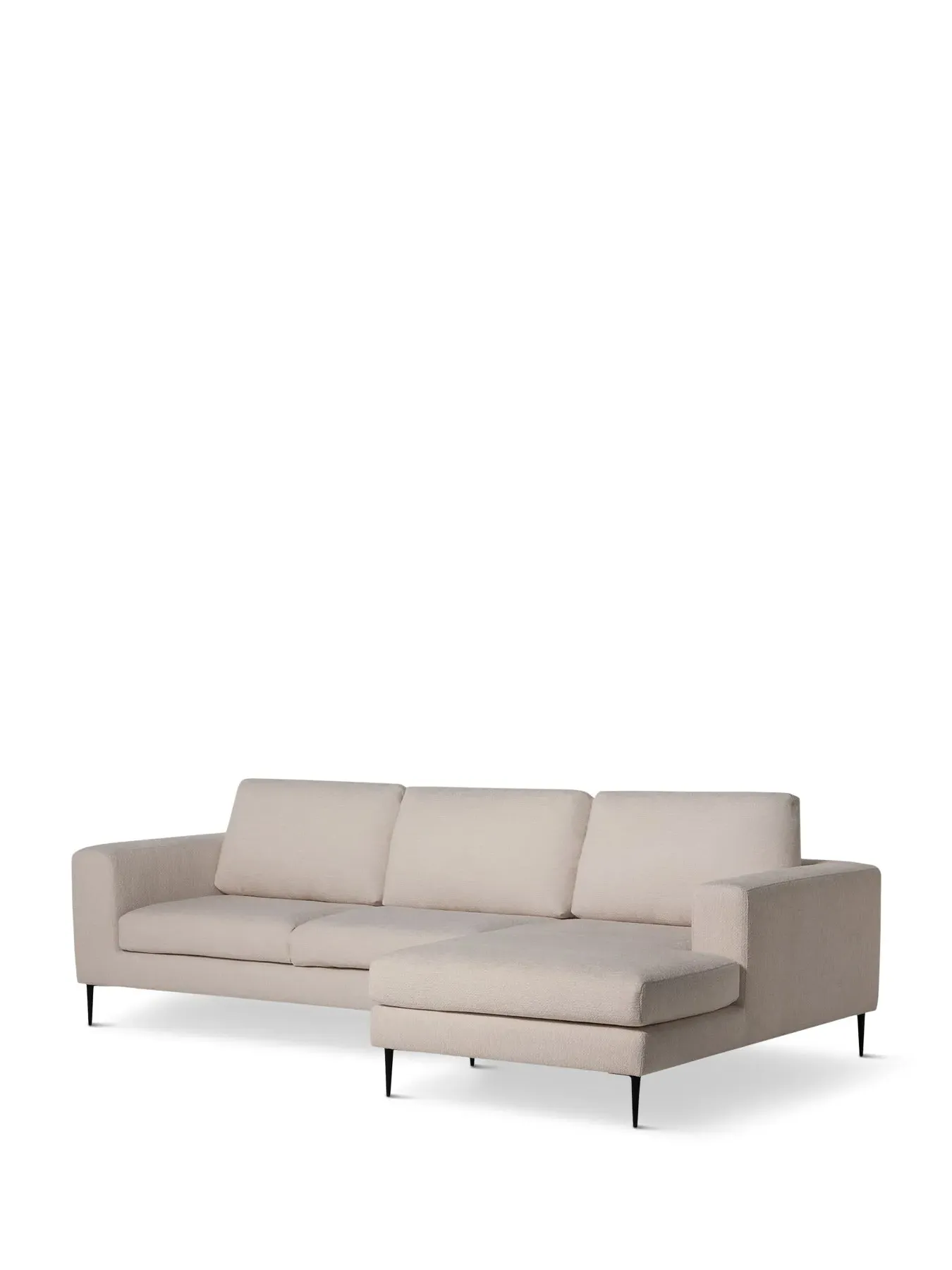 Left Hand Chaise Sofa with Steel Legs - Neutral image