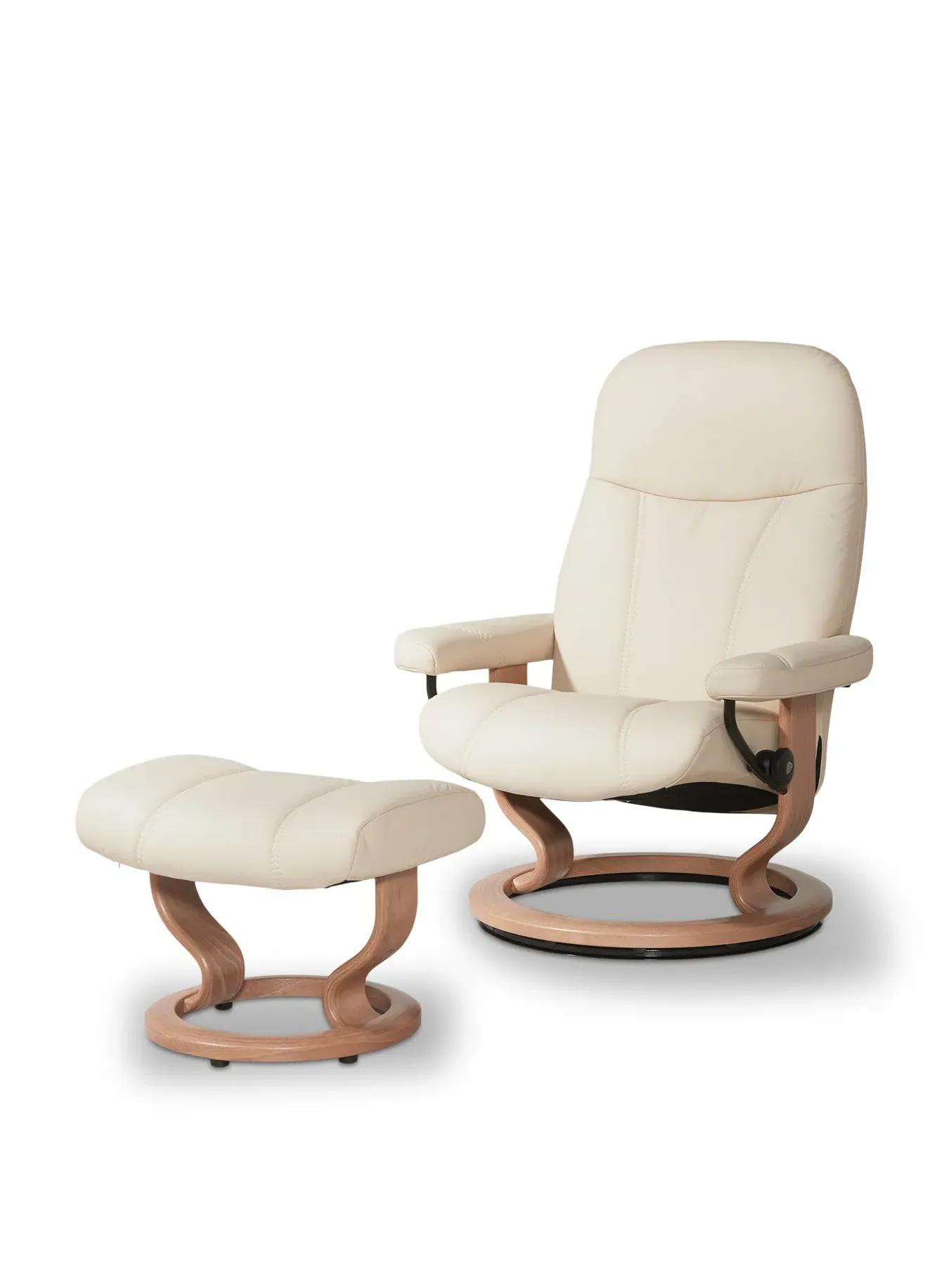 Medium Classic Chair with Footstool - Cream image