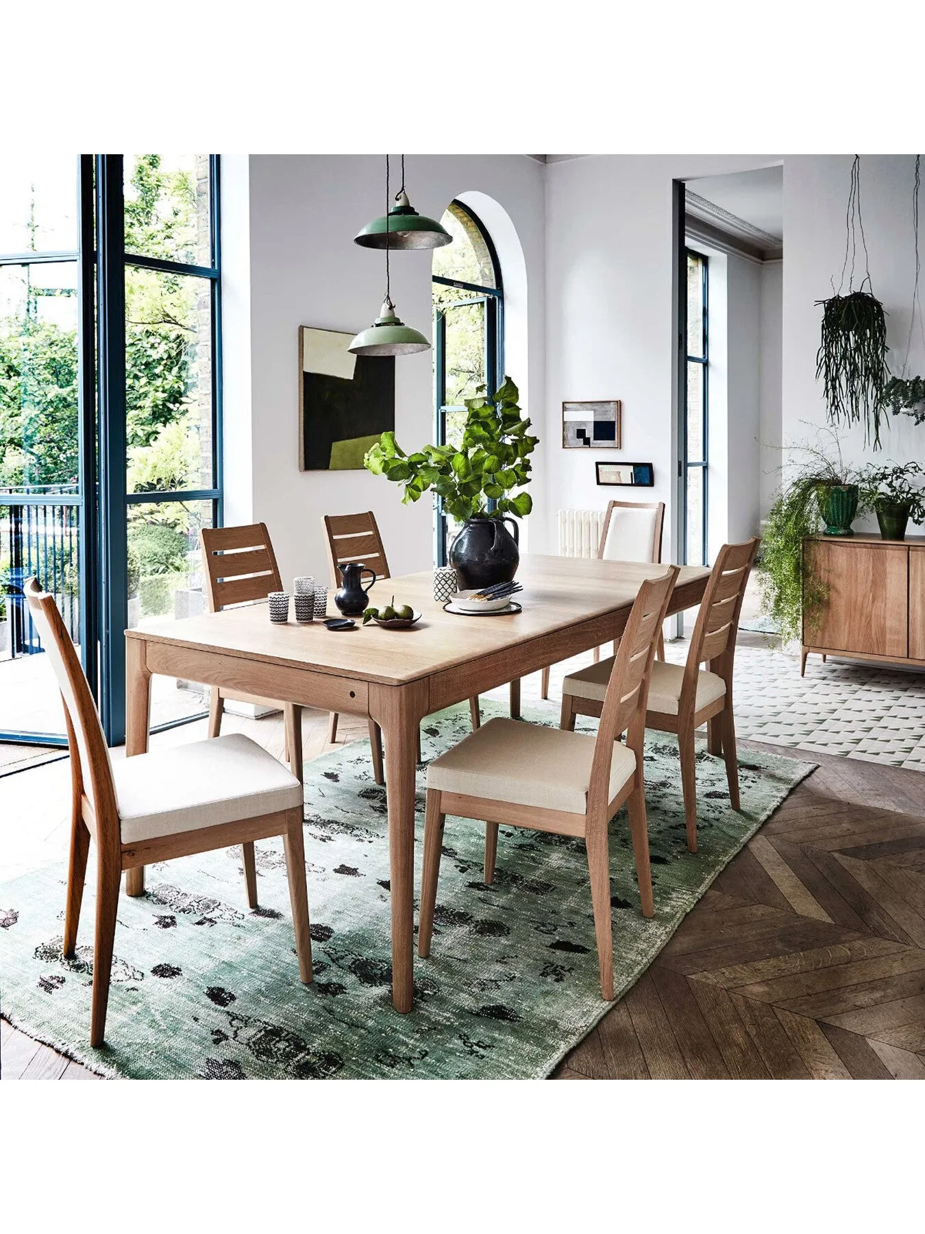 Medium Extending Dining Table - Neutral, Oak Wood