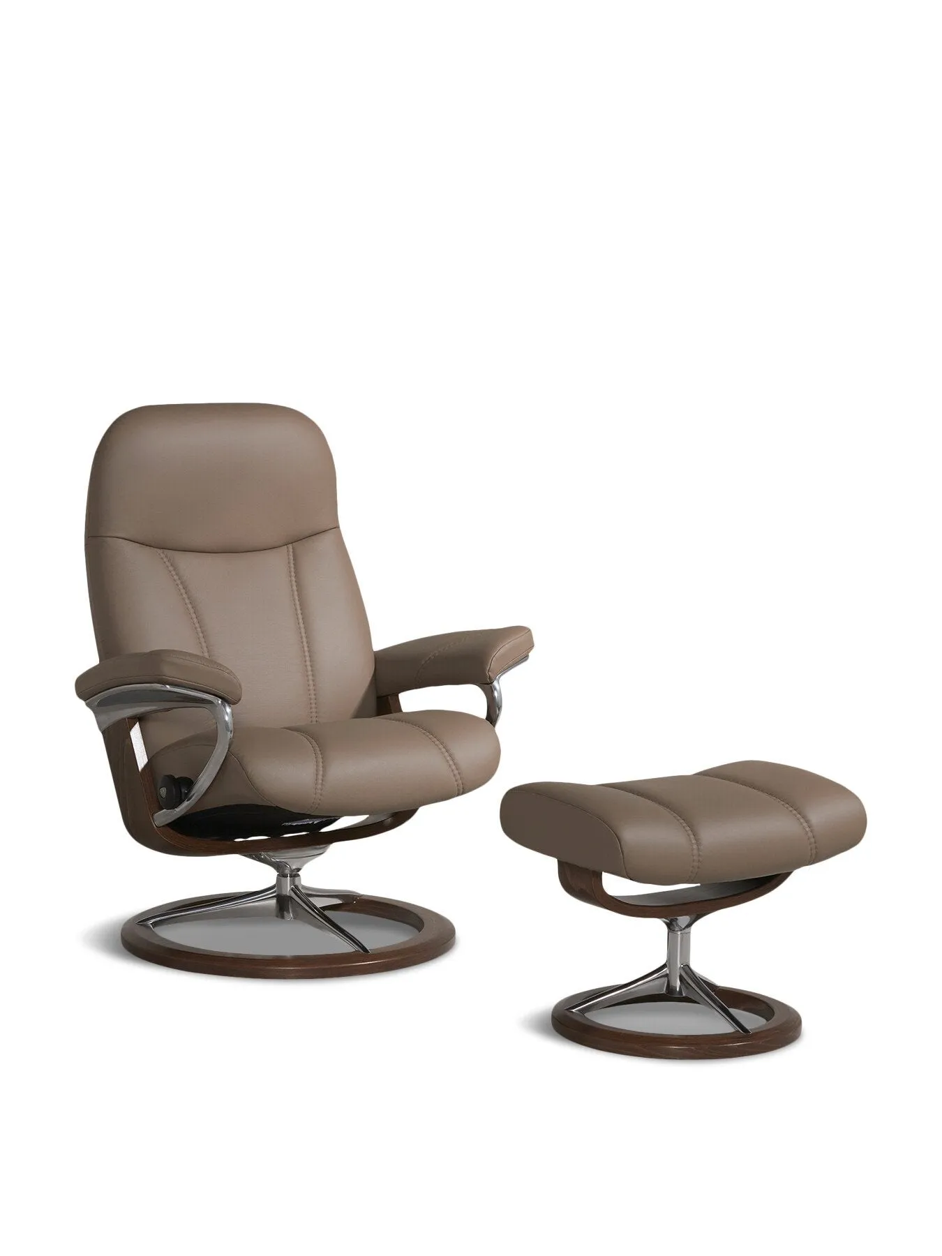 Medium Signature Chair with Footstool - Brown image