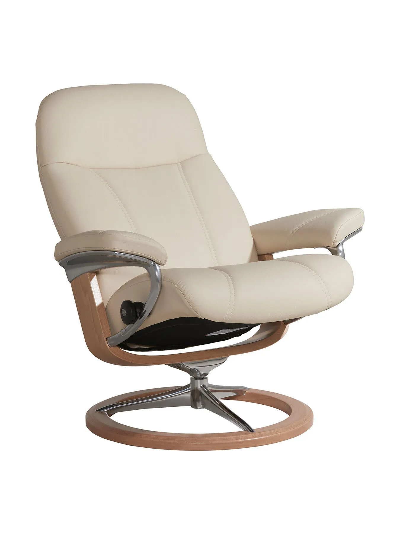 Medium Signature Chair with Footstool - Cream