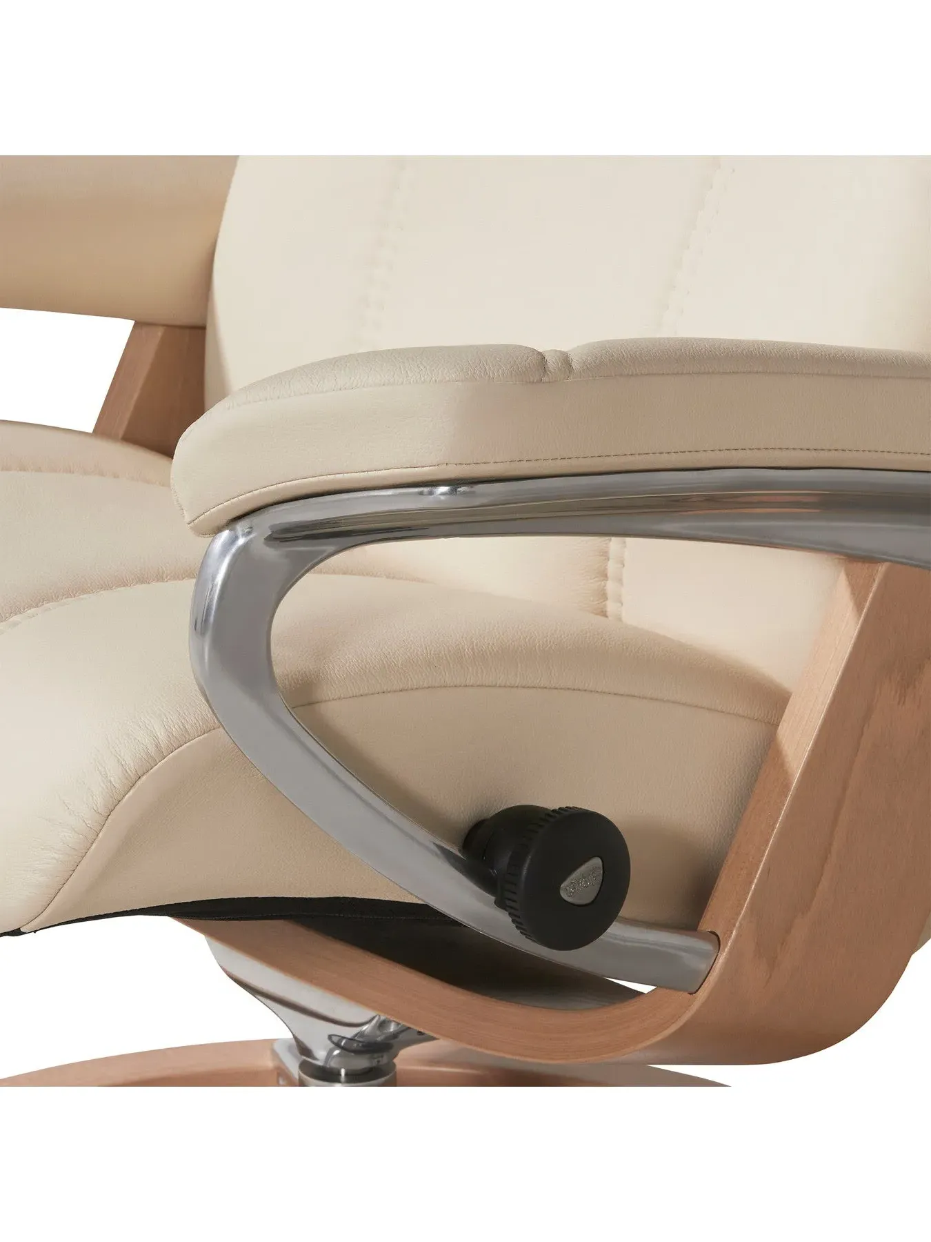 Medium Signature Chair with Footstool - Cream