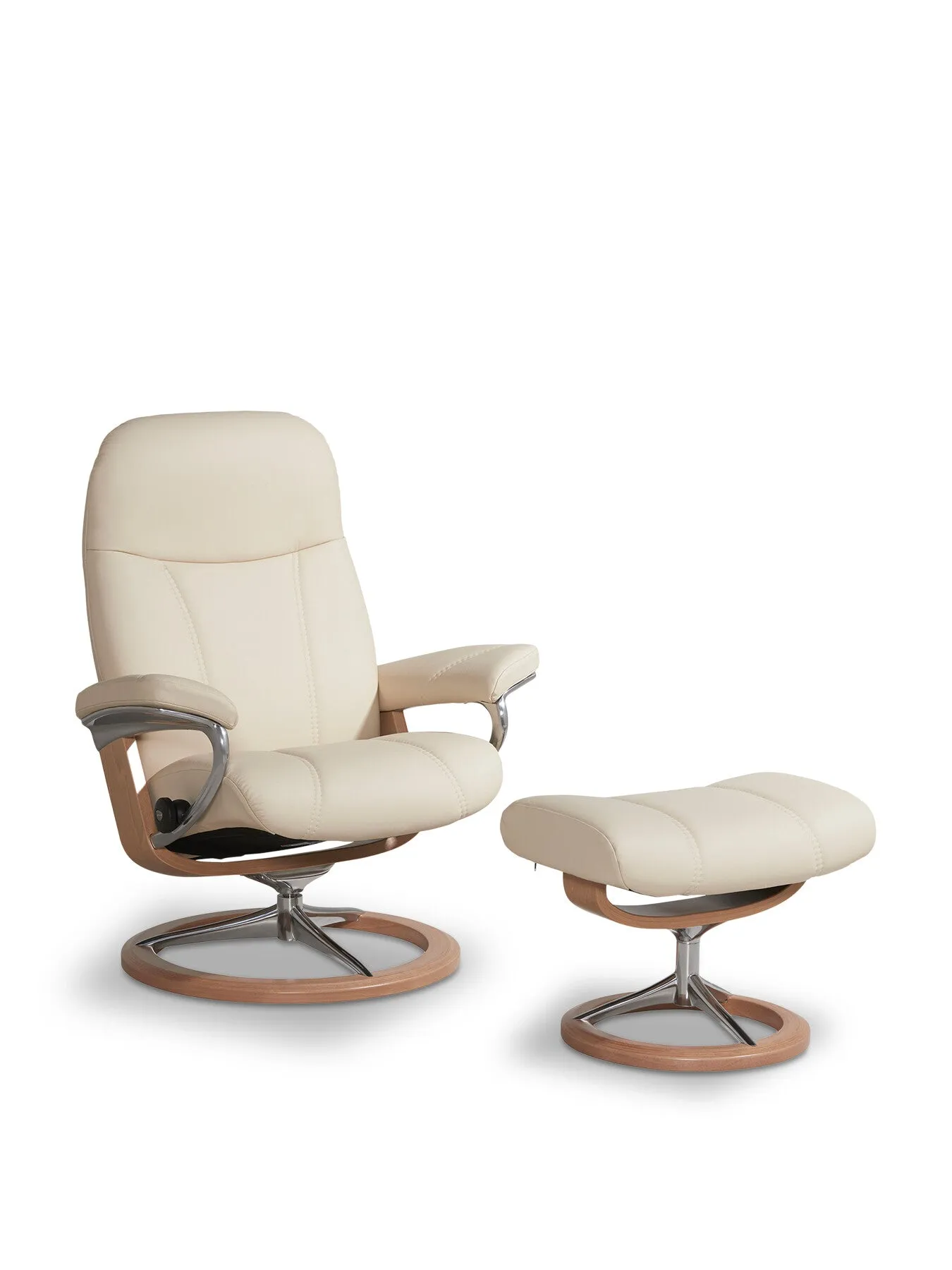 Medium Signature Chair with Footstool - Cream image
