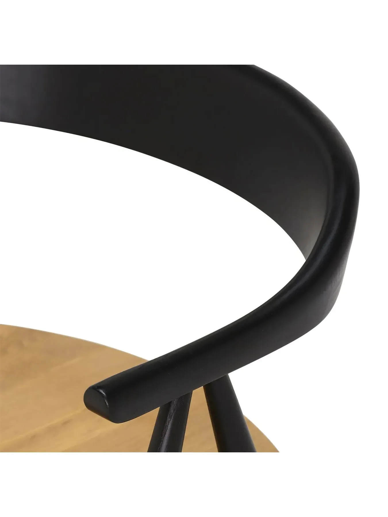 Open Back Dining Chair - Black, Wood