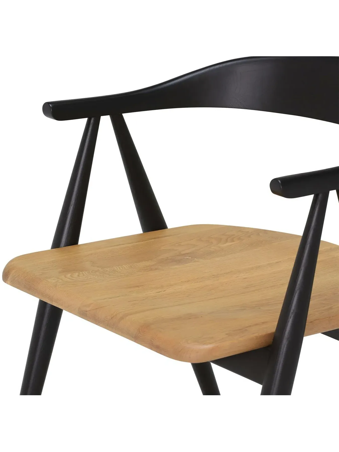 Open Back Dining Chair - Black, Wood