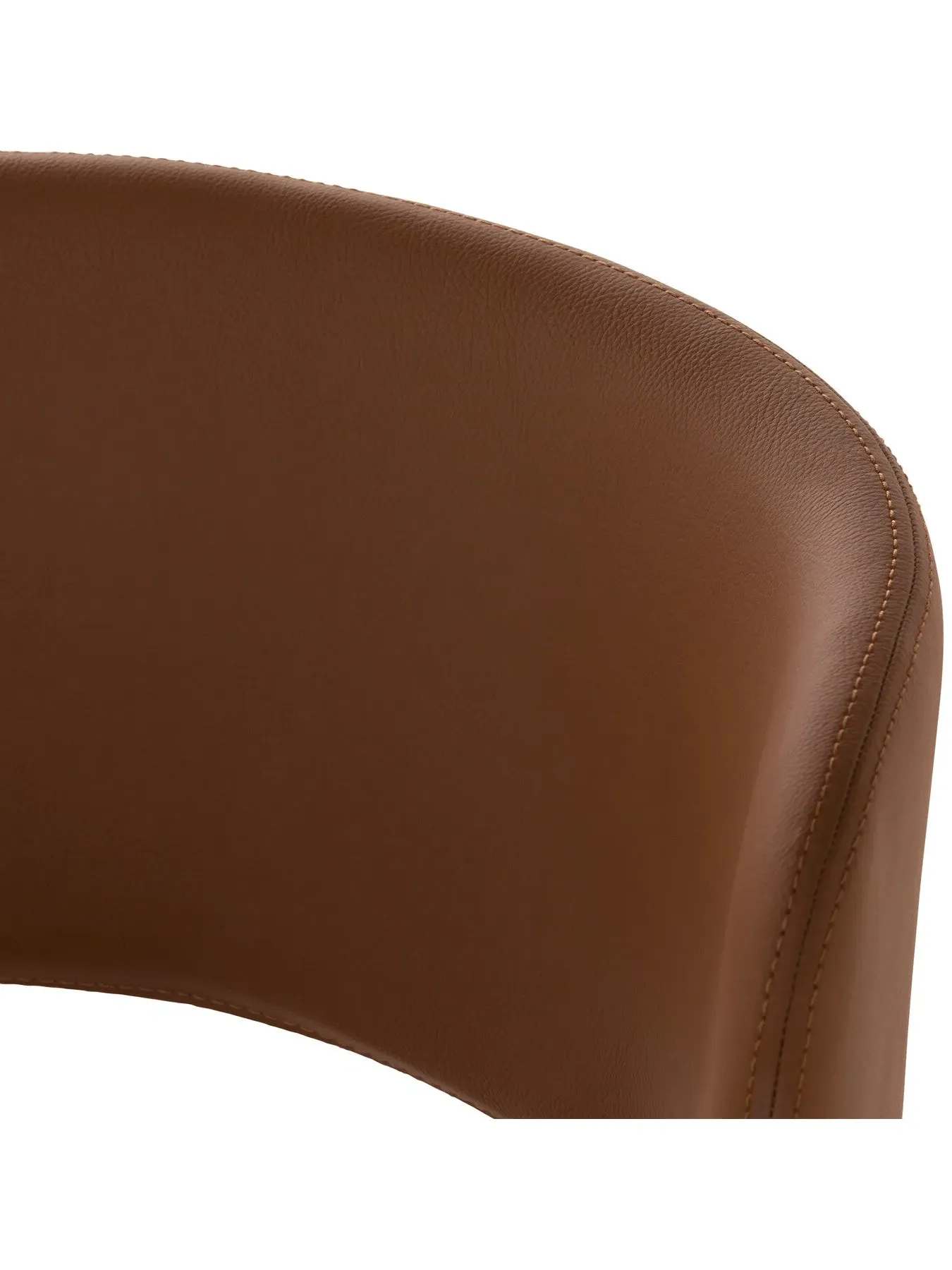 Open Back Dining Chair - Brown, Faux Leather