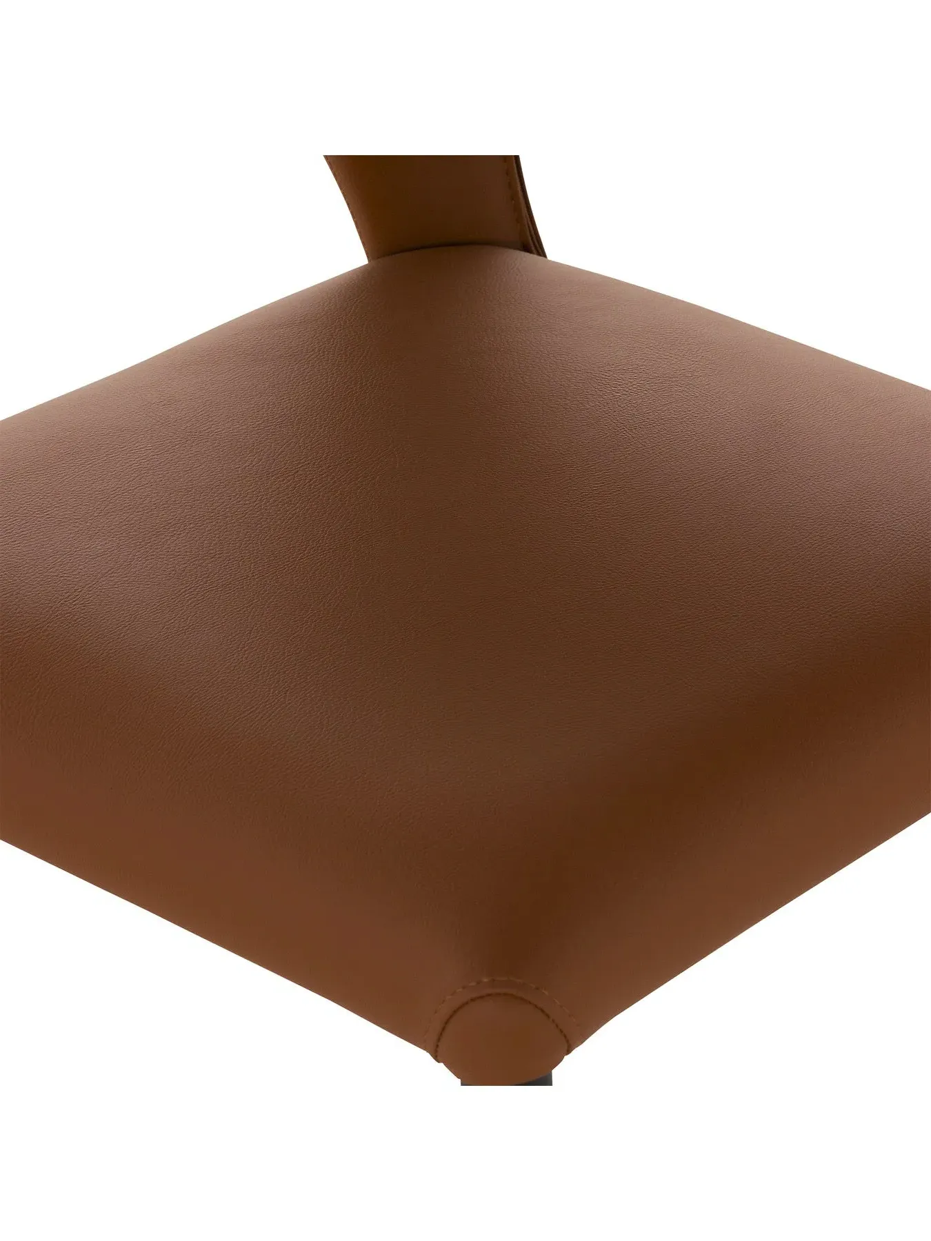 Open Back Dining Chair - Brown, Faux Leather