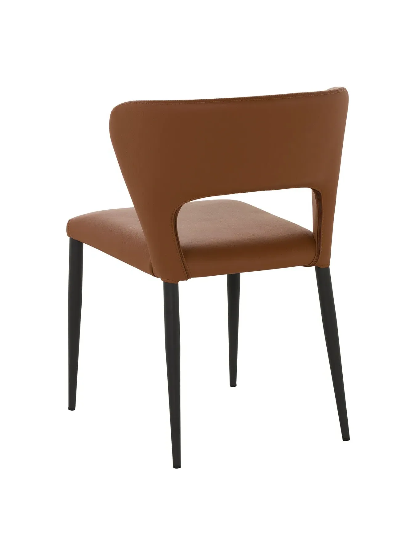 Open Back Dining Chair - Brown, Faux Leather