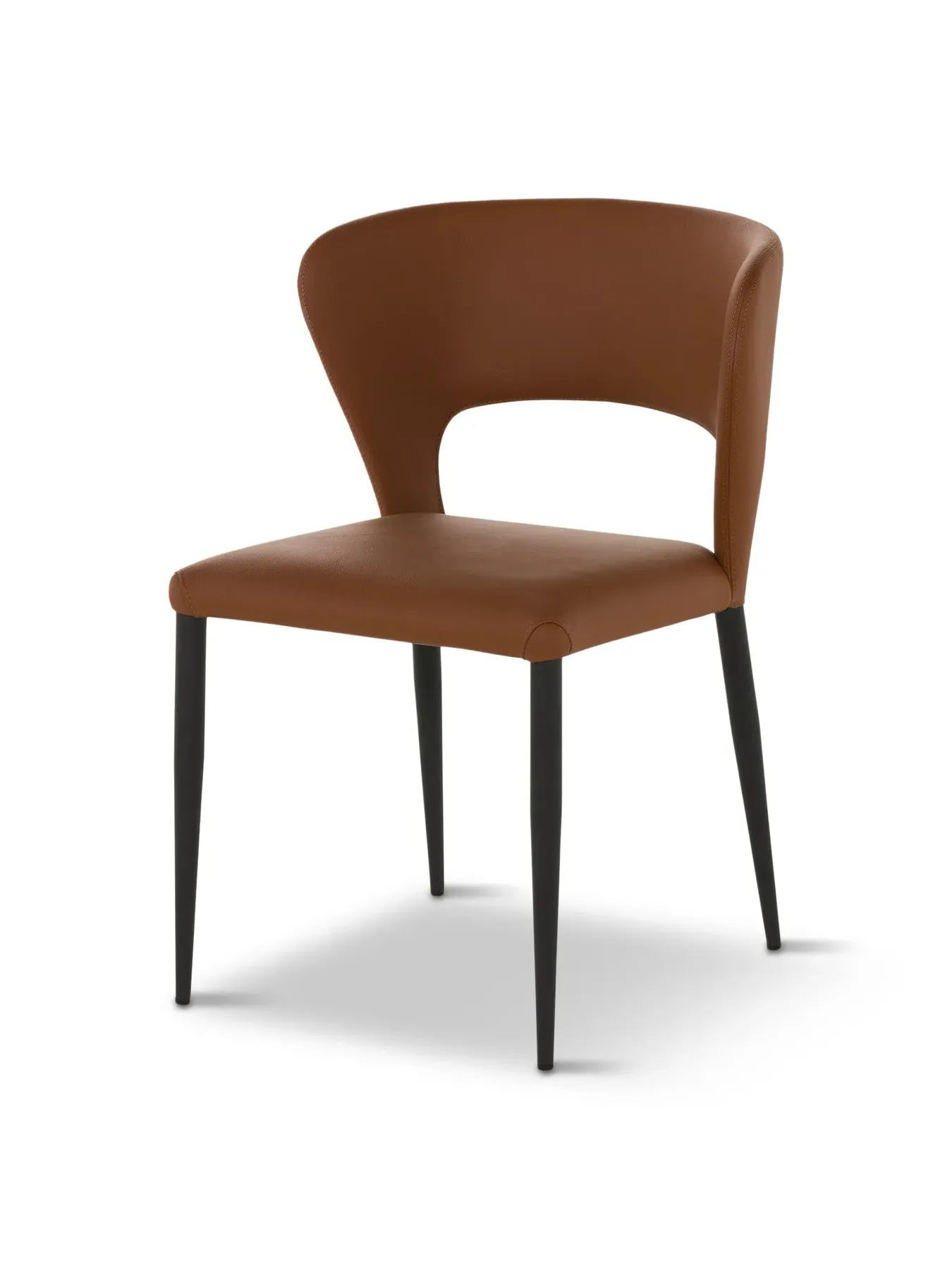 Open Back Dining Chair - Brown, Faux Leather image