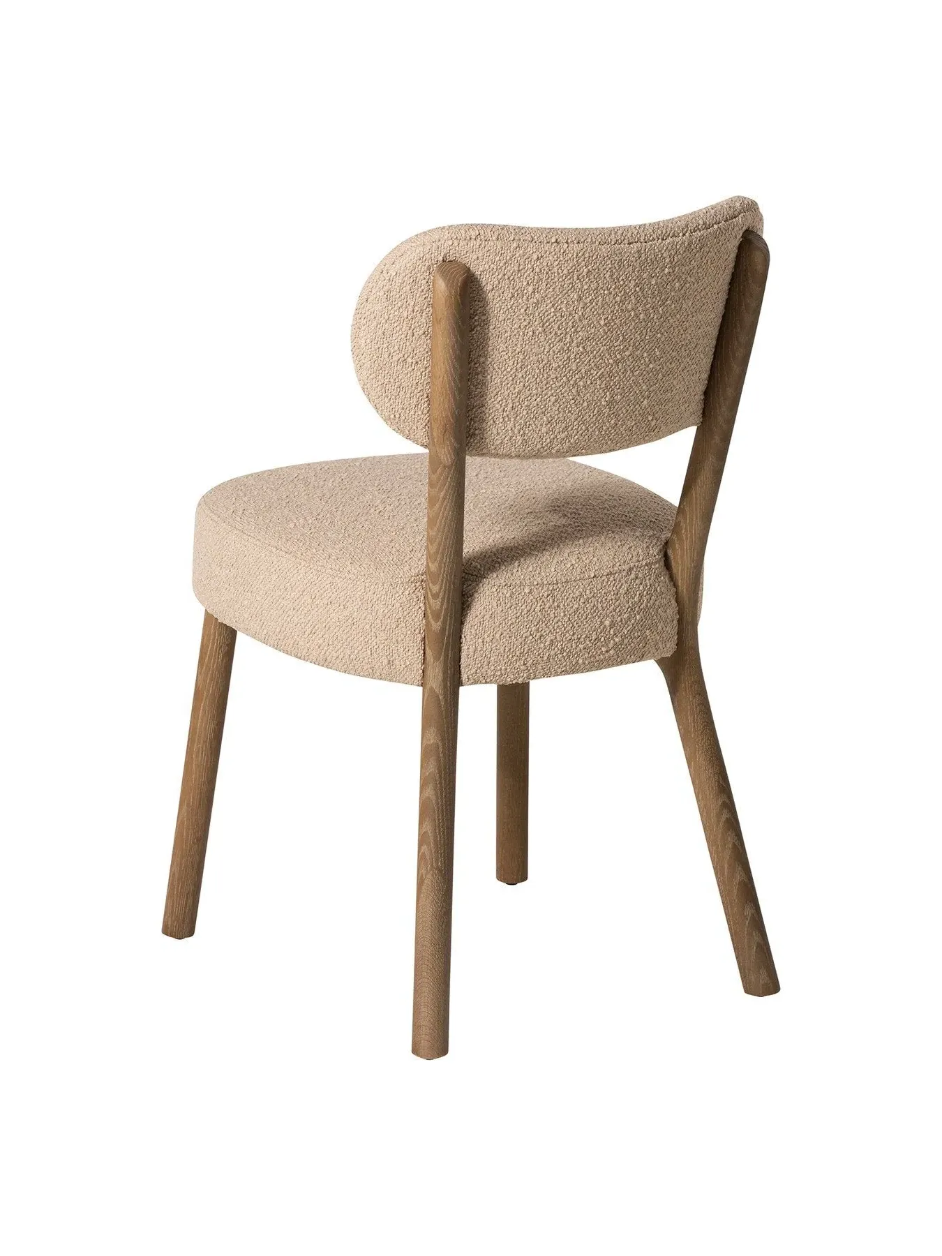 Open-Back Dining Chair - Neutral, Boucle
