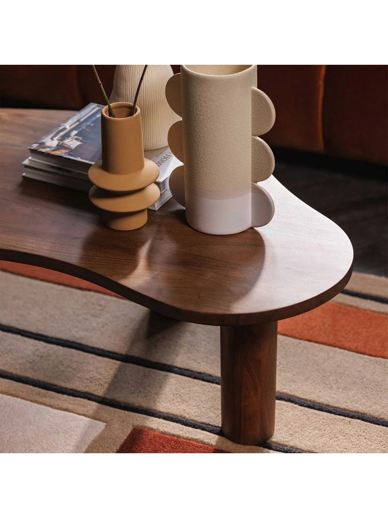 Organic Shape Coffee Table - Brown, Acacia Wood