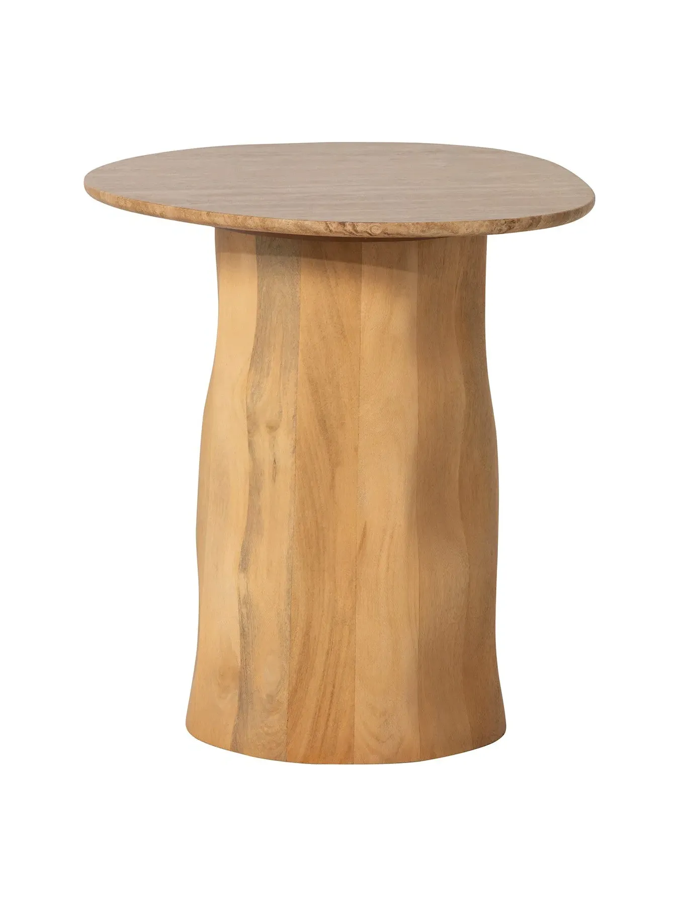 Organic Shape Side Table - Brown, Mango Wood