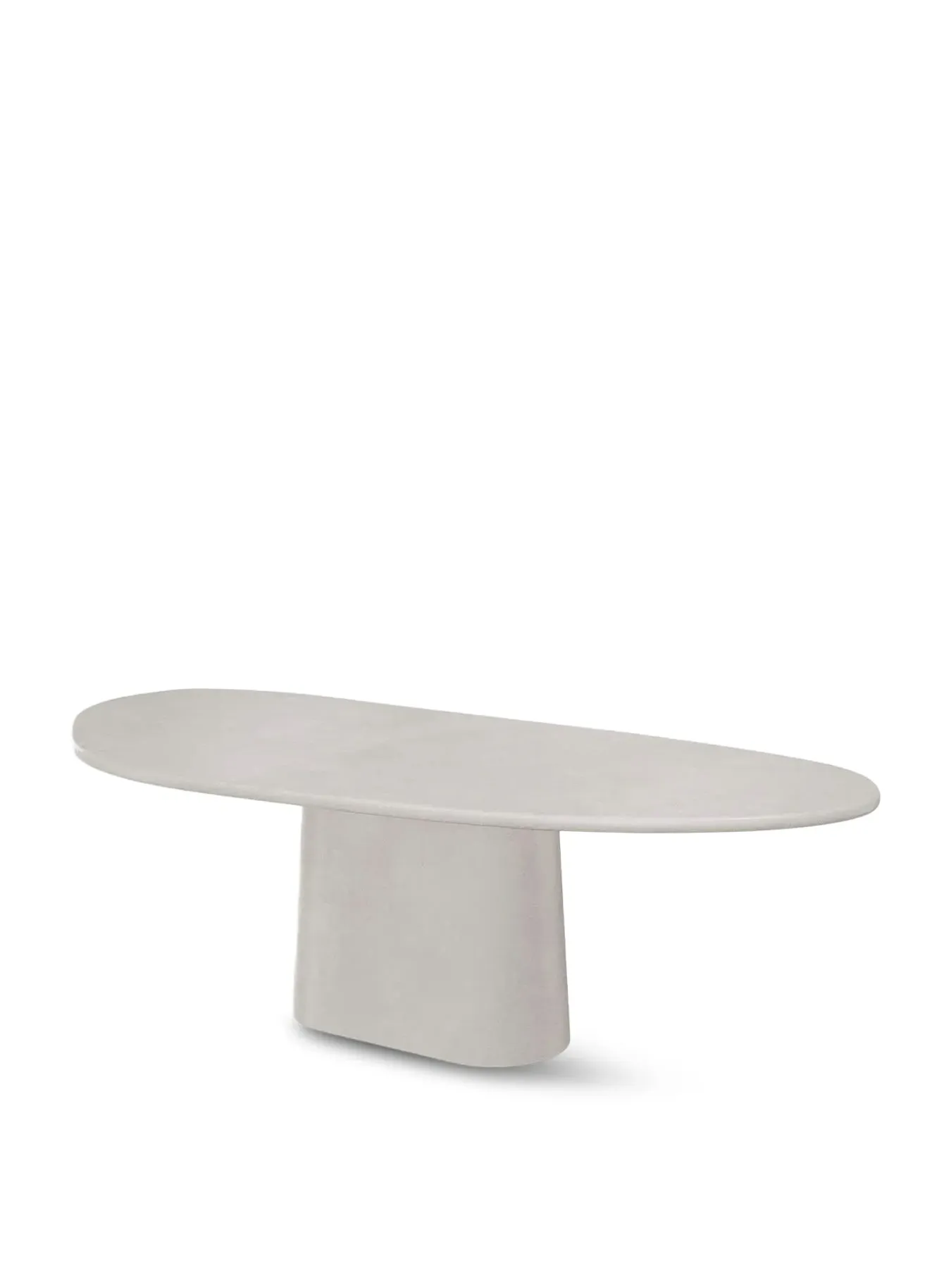Oval Dining Table Marble Effect - Neutral, Wood image