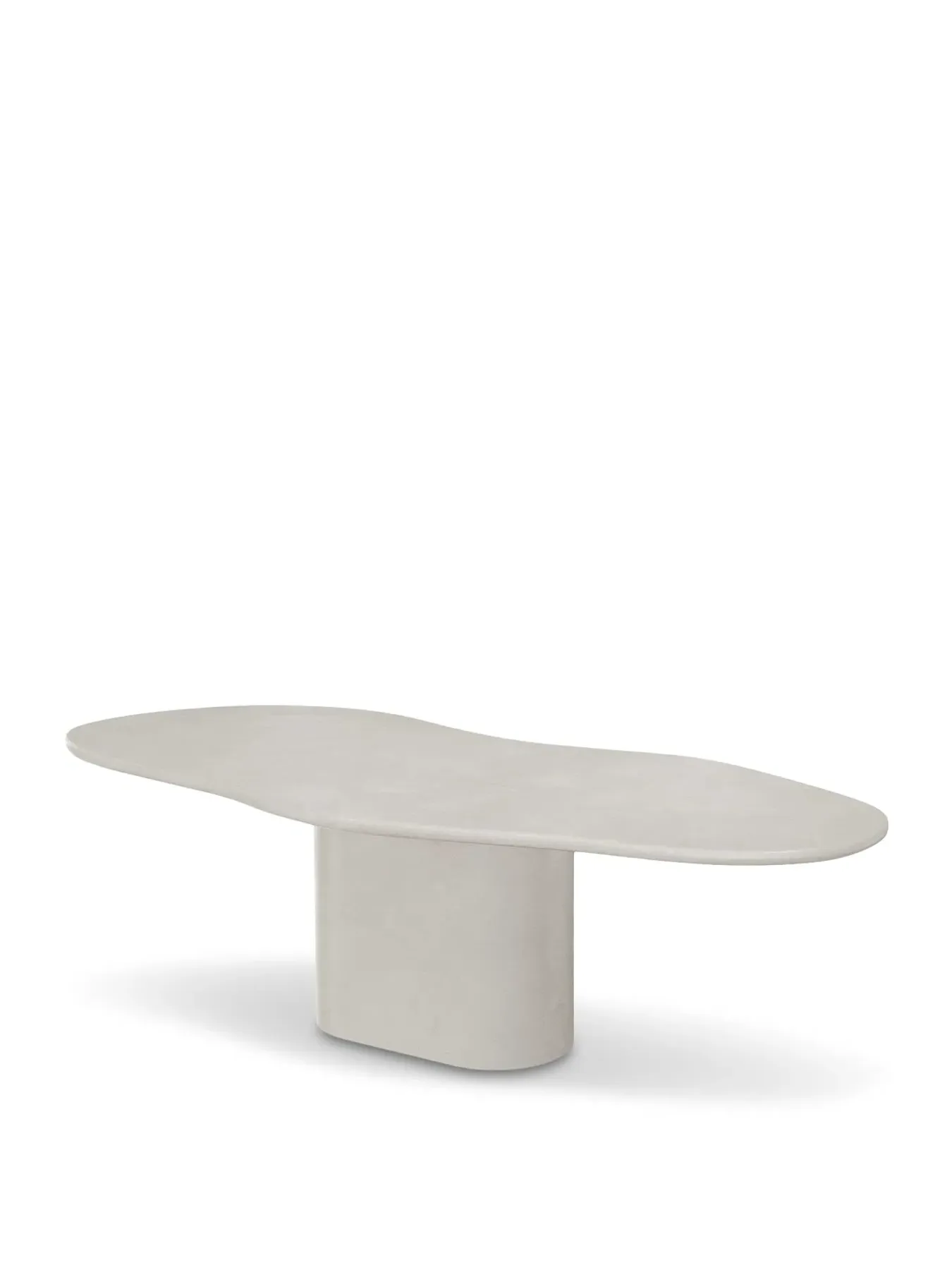Oval Dining Table Marble Effect - Neutral, Wood image