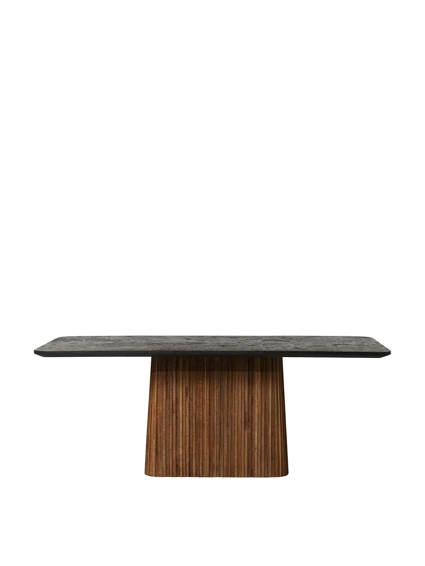 Pedestal Dining Table - Brown, Reclaimed Teak
