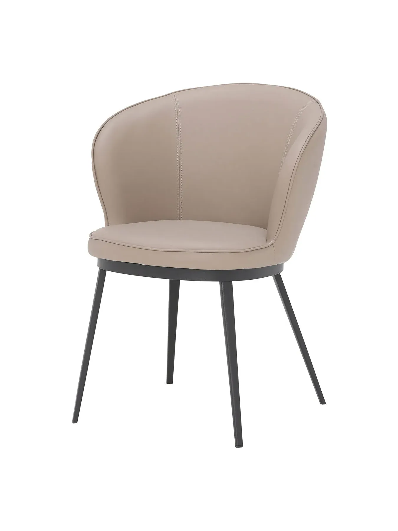 Quebec Armchair with Padded Cushions - Taupe, Faux Leather