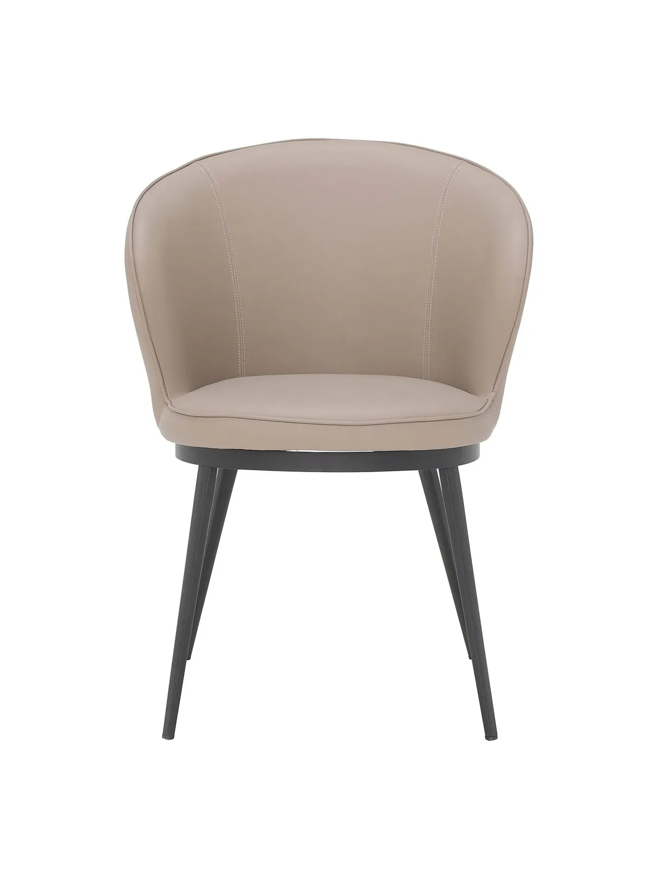 Quebec Armchair with Padded Cushions - Taupe, Faux Leather