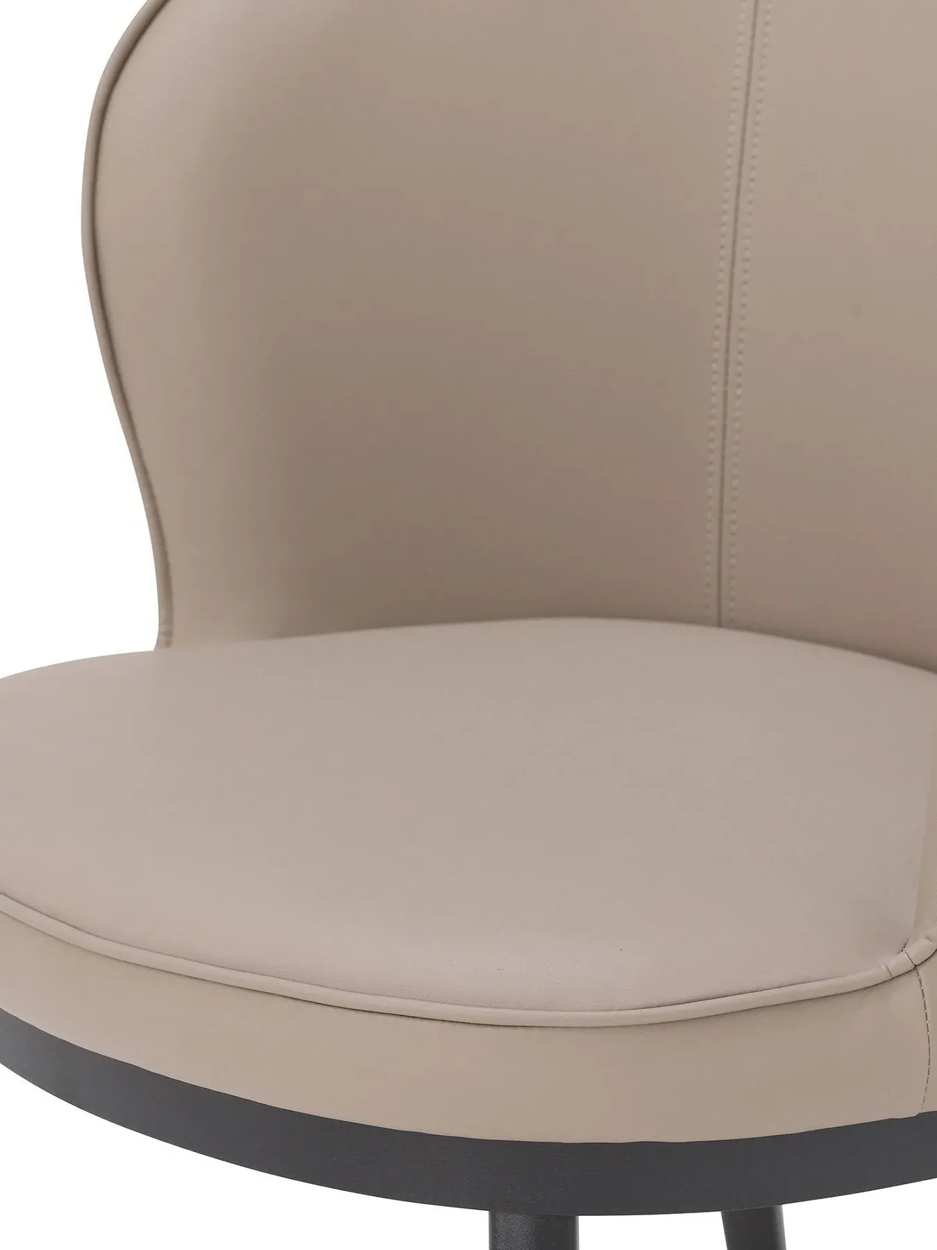 Quebec Armchair with Padded Cushions - Taupe, Faux Leather