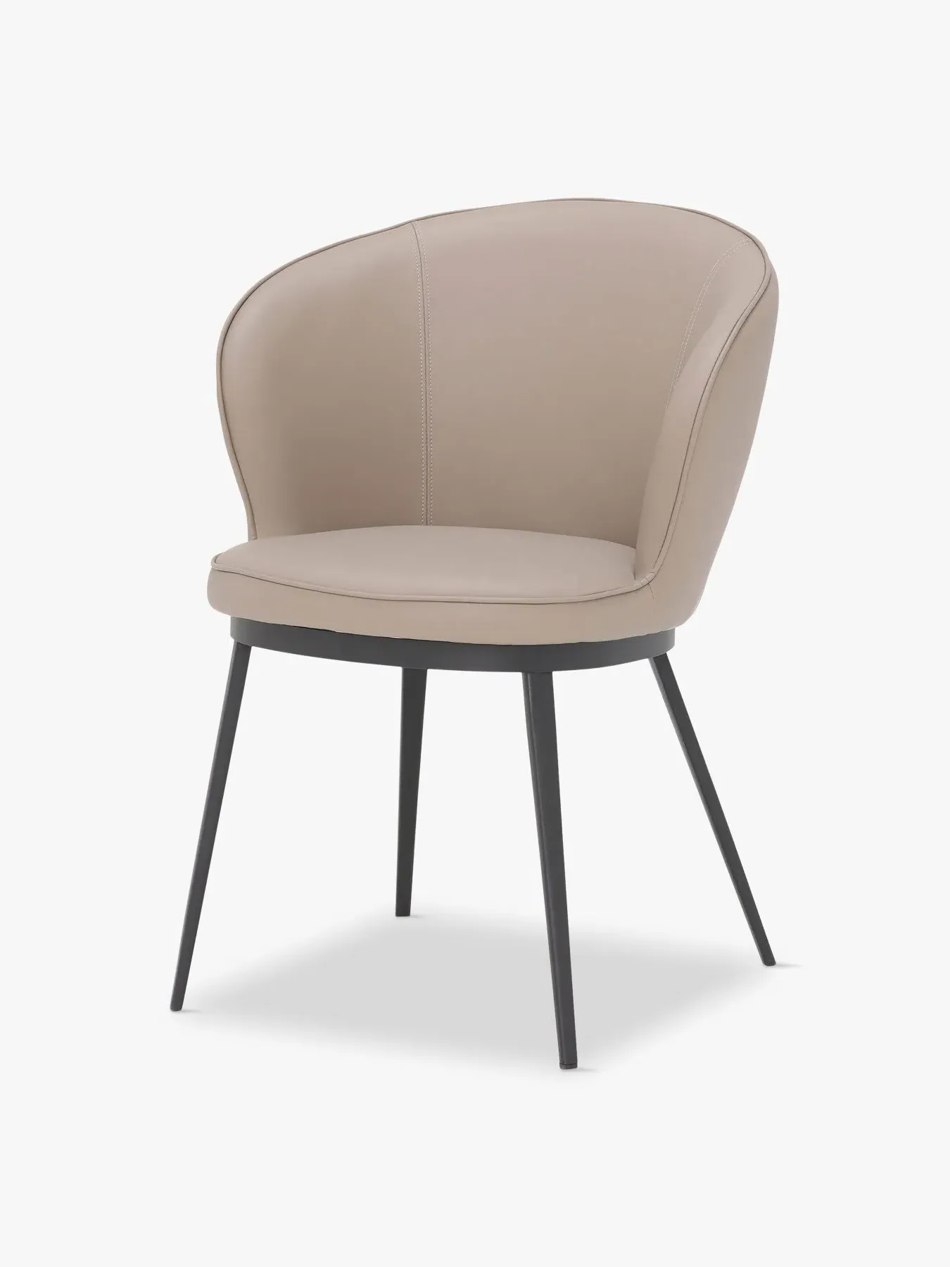 Quebec Armchair with Padded Cushions - Taupe, Faux Leather image