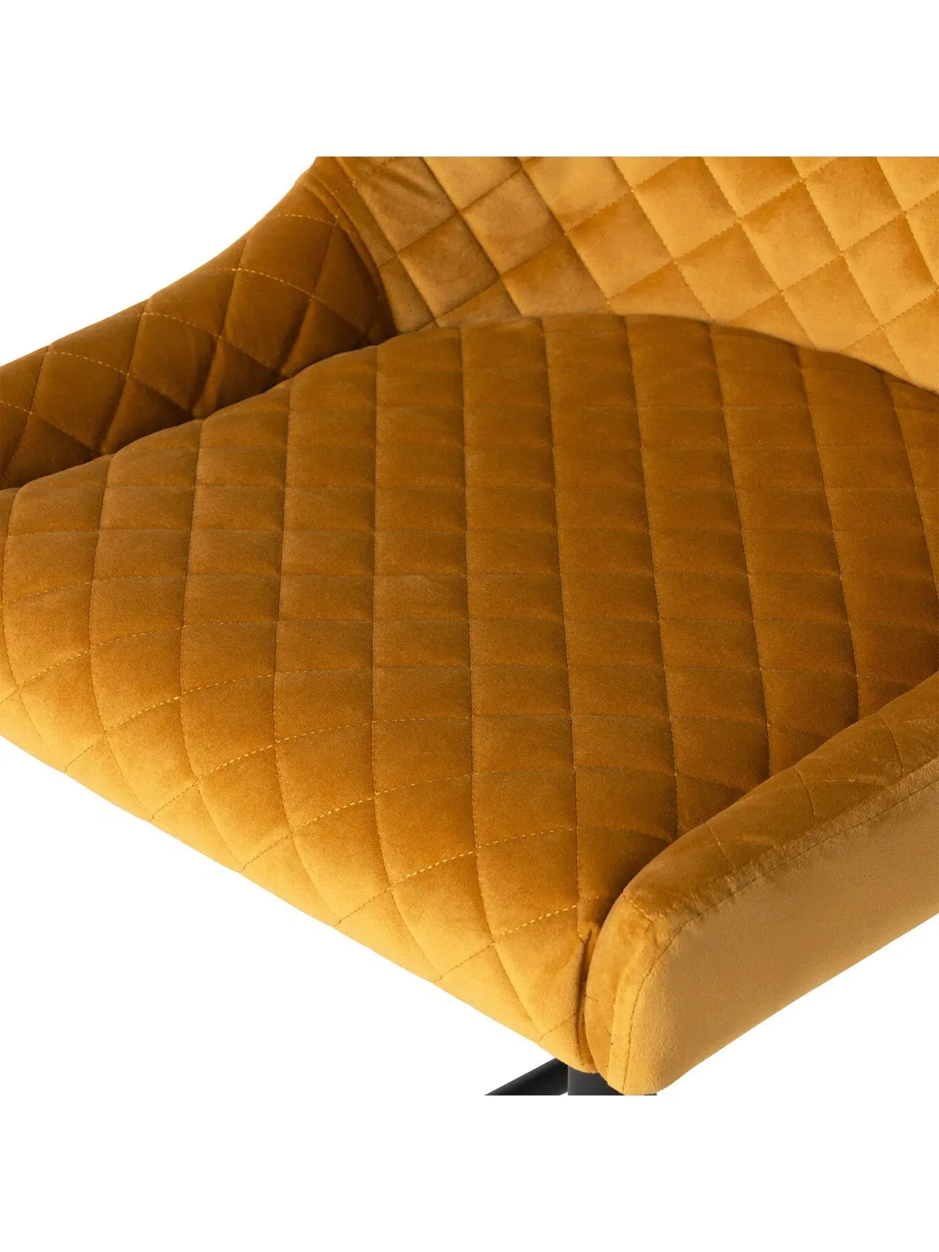 Quilted Counter Stool - Yellow, Velvet