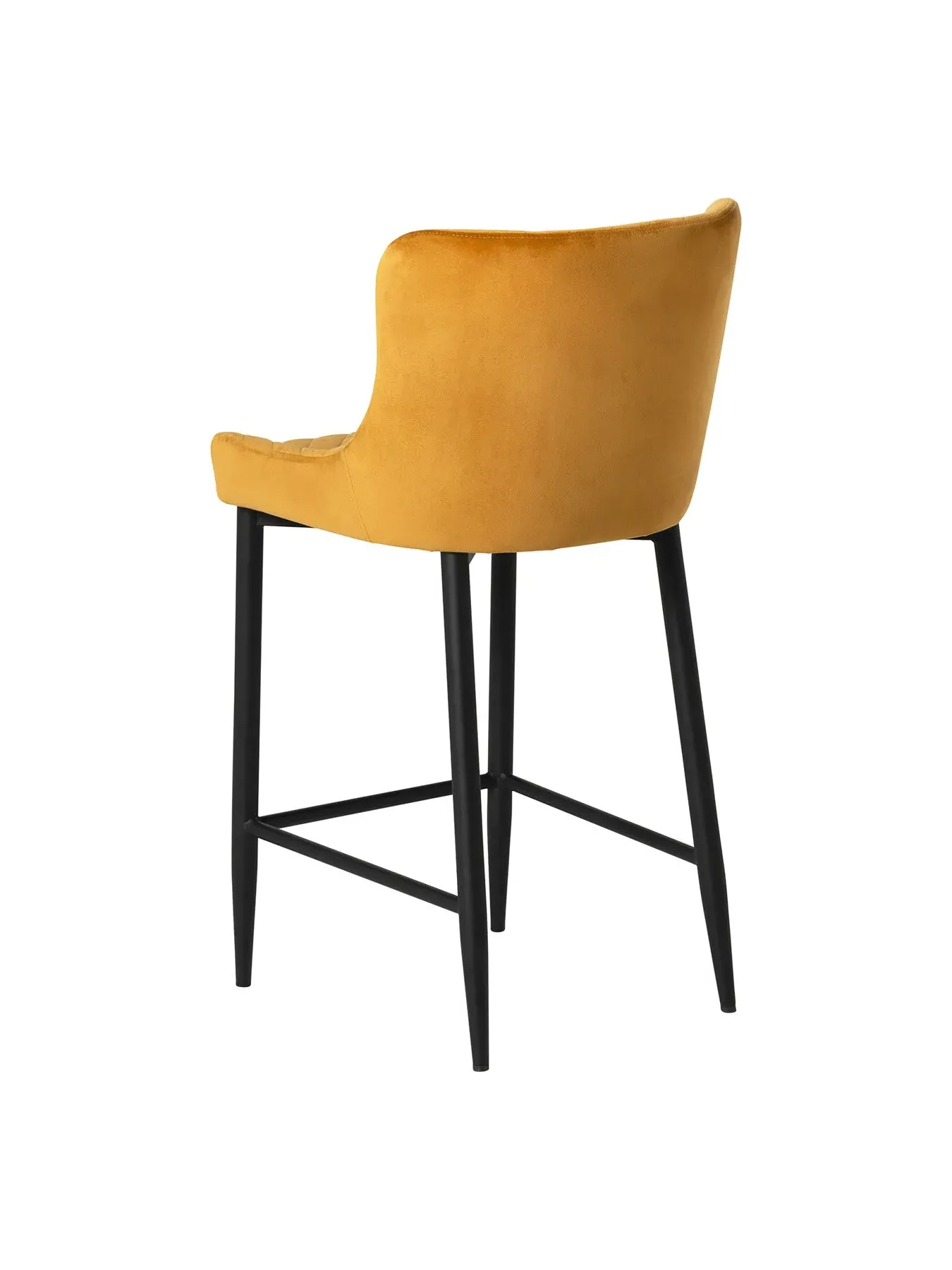 Quilted Counter Stool - Yellow, Velvet