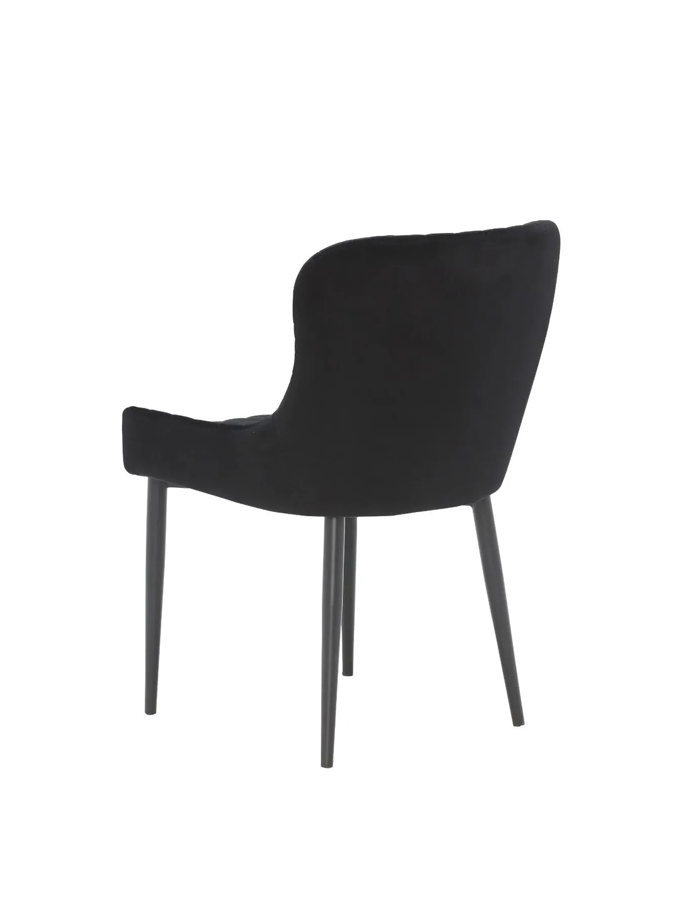 Quilted Dining Chair - Black, Velvet