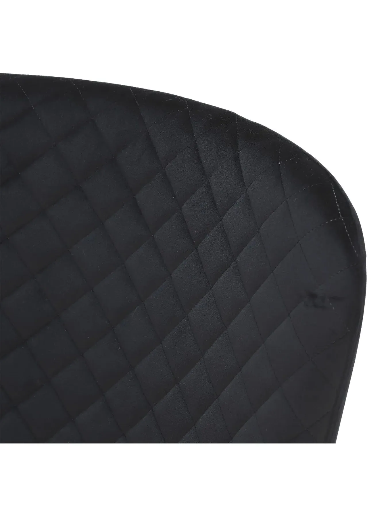 Quilted Dining Chair - Black, Velvet