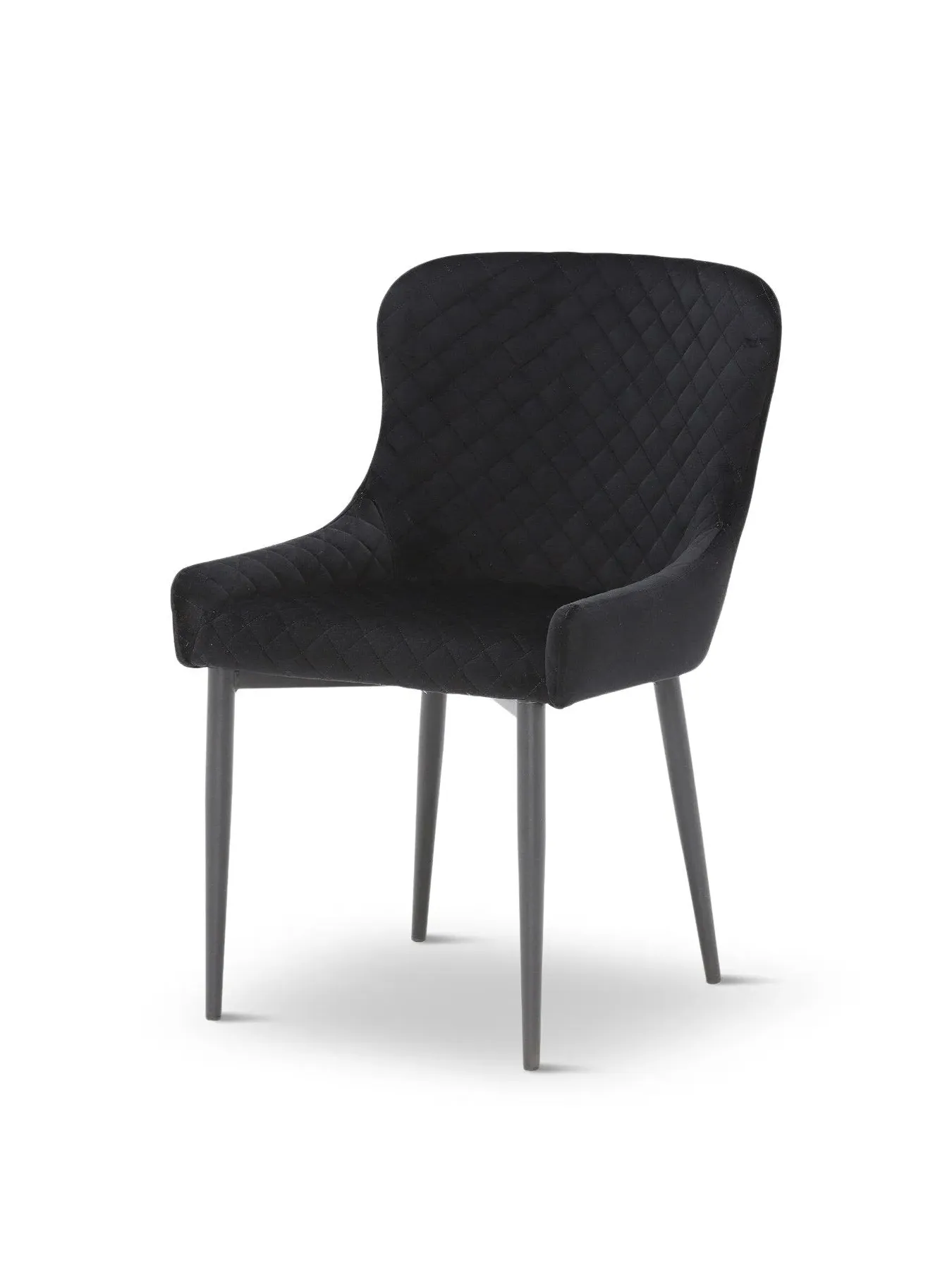 Quilted Dining Chair - Black, Velvet image