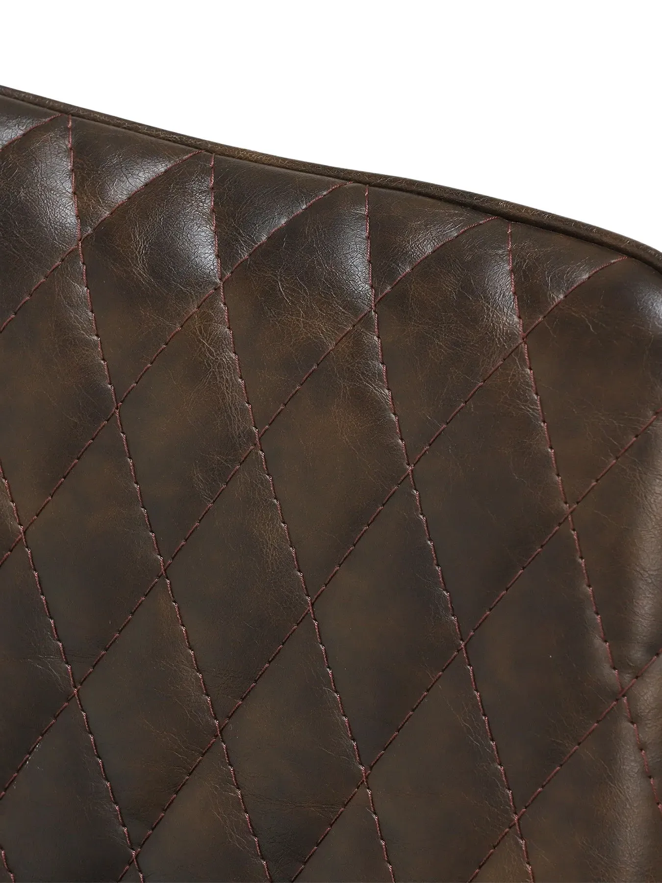 Quilted Dining Chair - Brown, Metal Legs