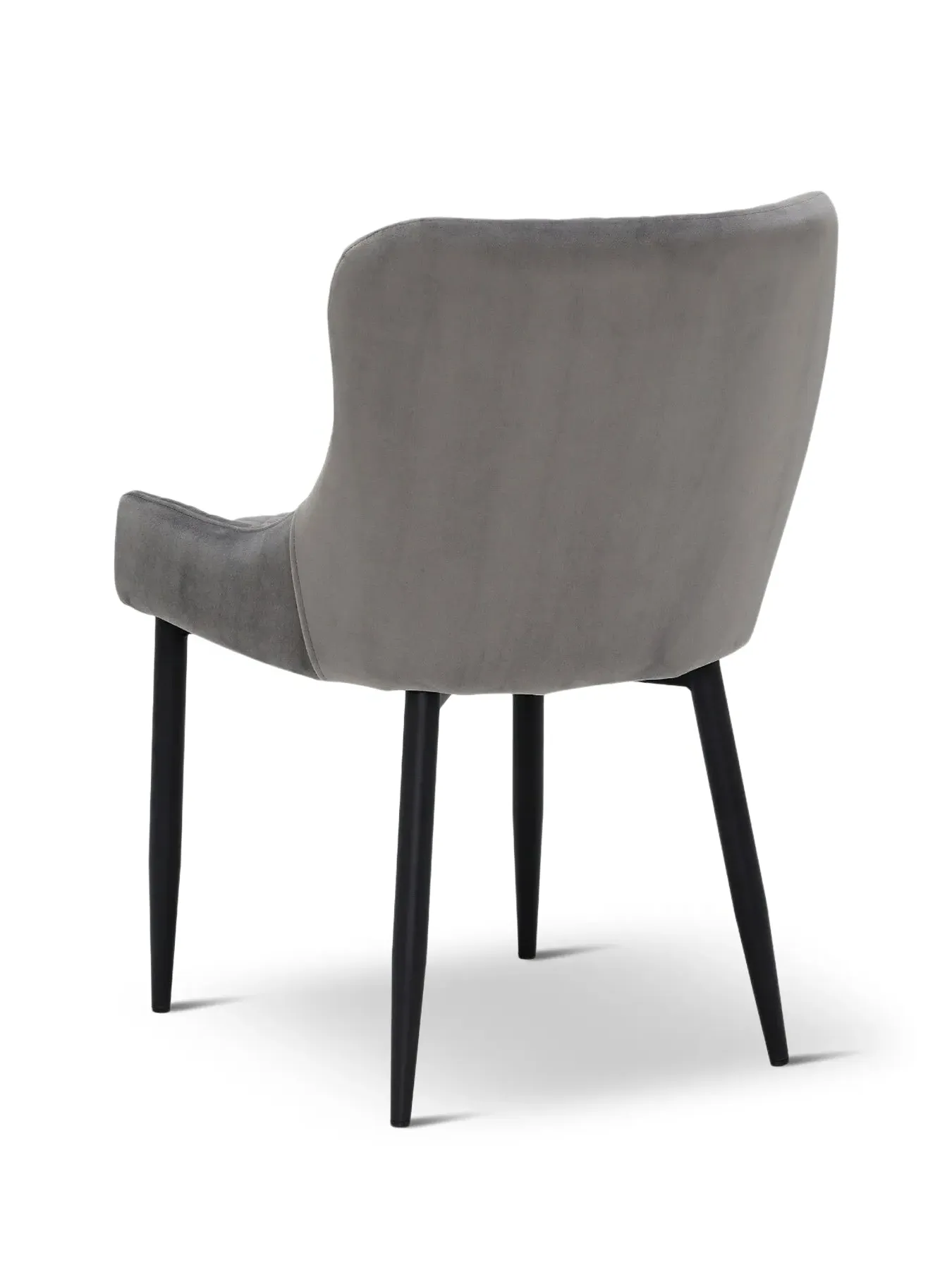 Quilted Dining Chair - Grey, Velvet