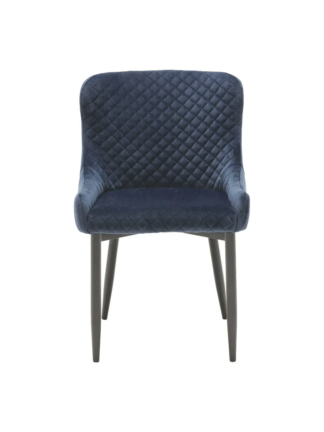 Quilted Dining Chair - Navy, Velvet