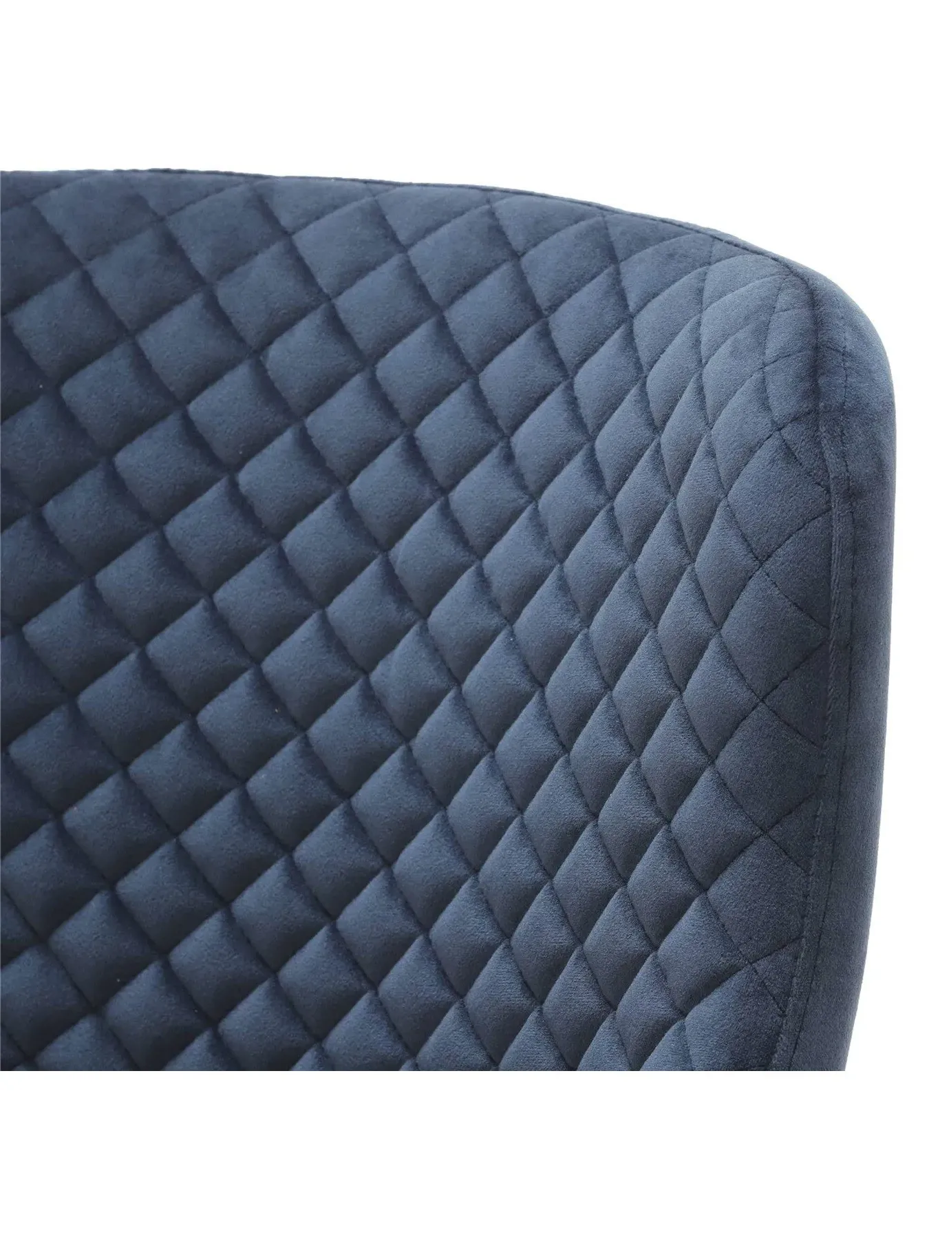 Quilted Dining Chair - Navy, Velvet