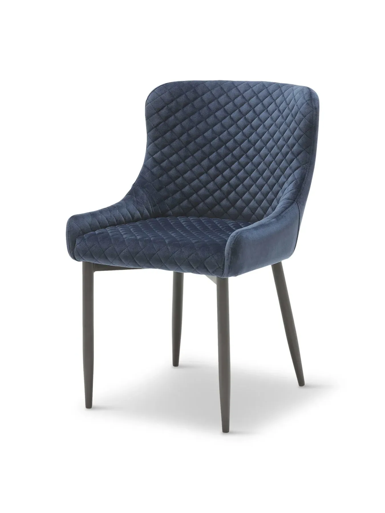 Quilted Dining Chair - Navy, Velvet image