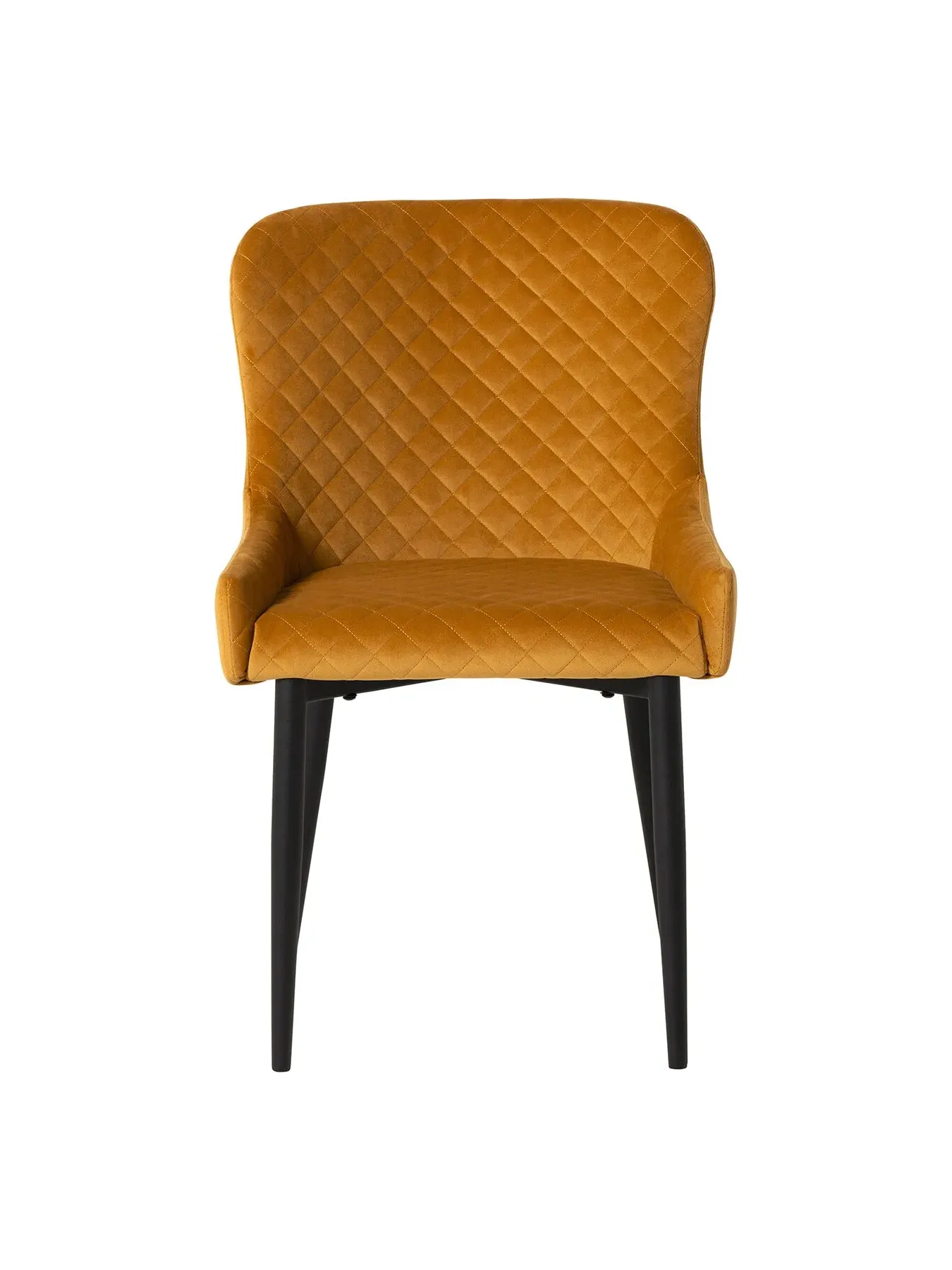 Quilted Dining Chair - Yellow, Velvet