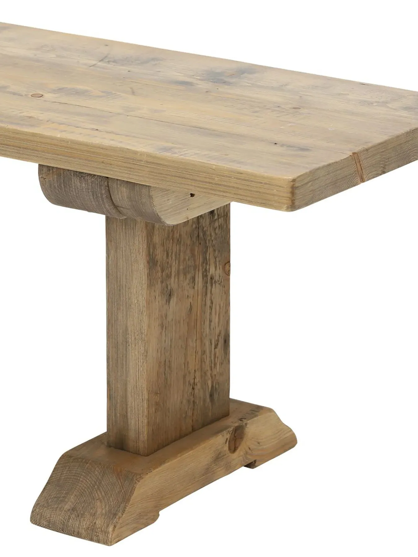 Reclaimed Wood Bench - Grey, Waxed Finish