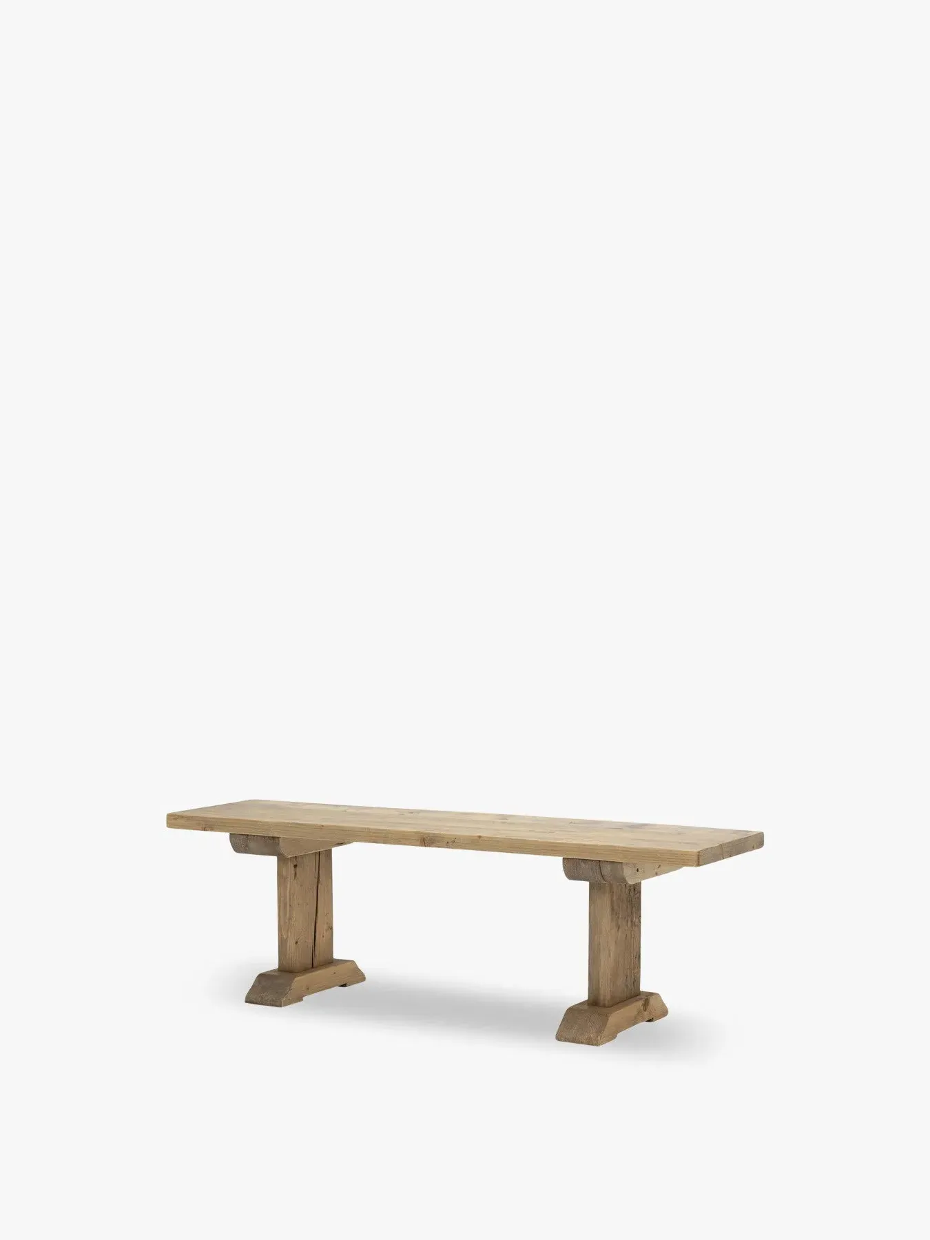 Reclaimed Wood Bench - Grey, Waxed Finish image