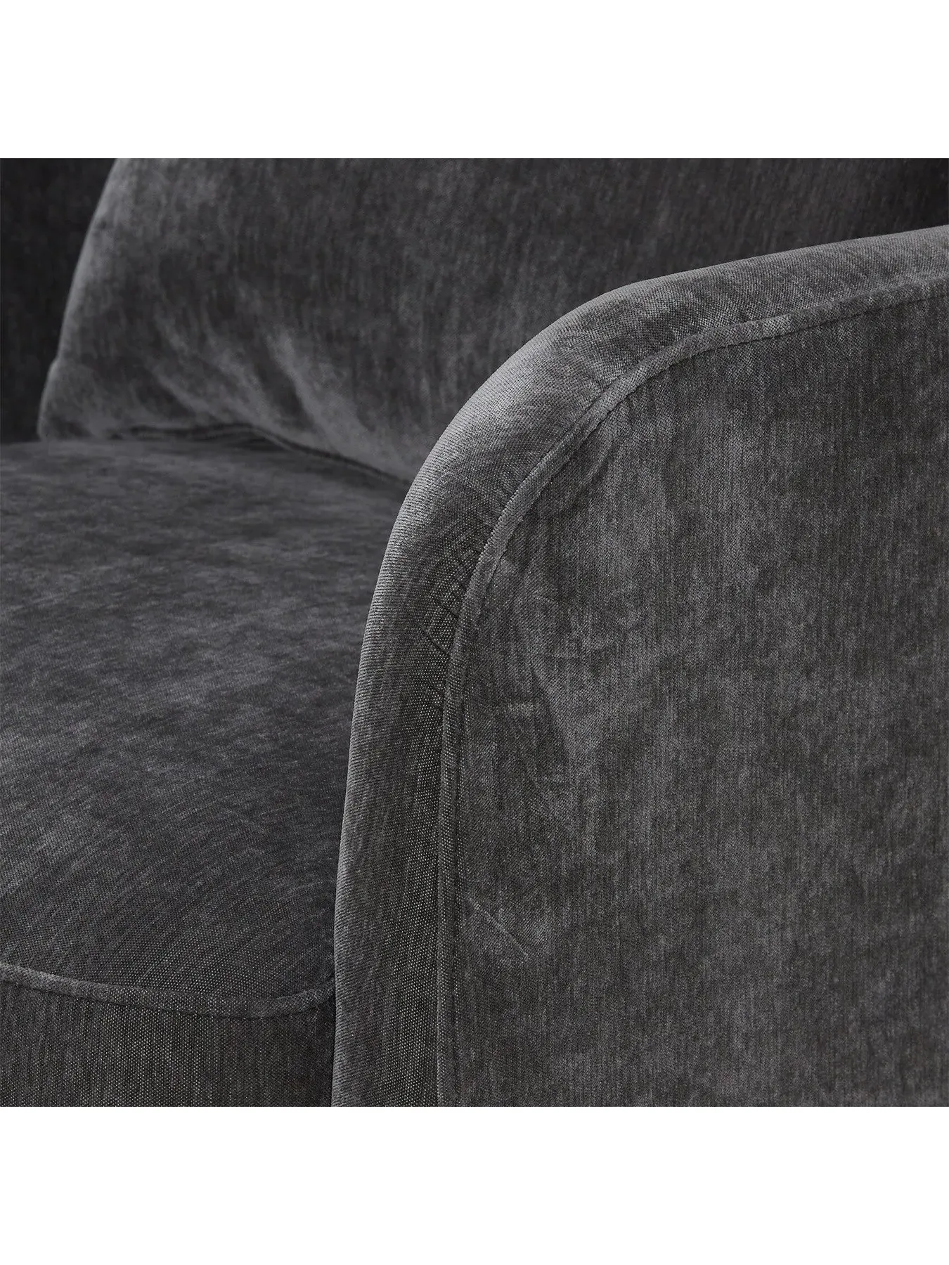 Ribera Armchair with Metal Legs - Grey, Velvet