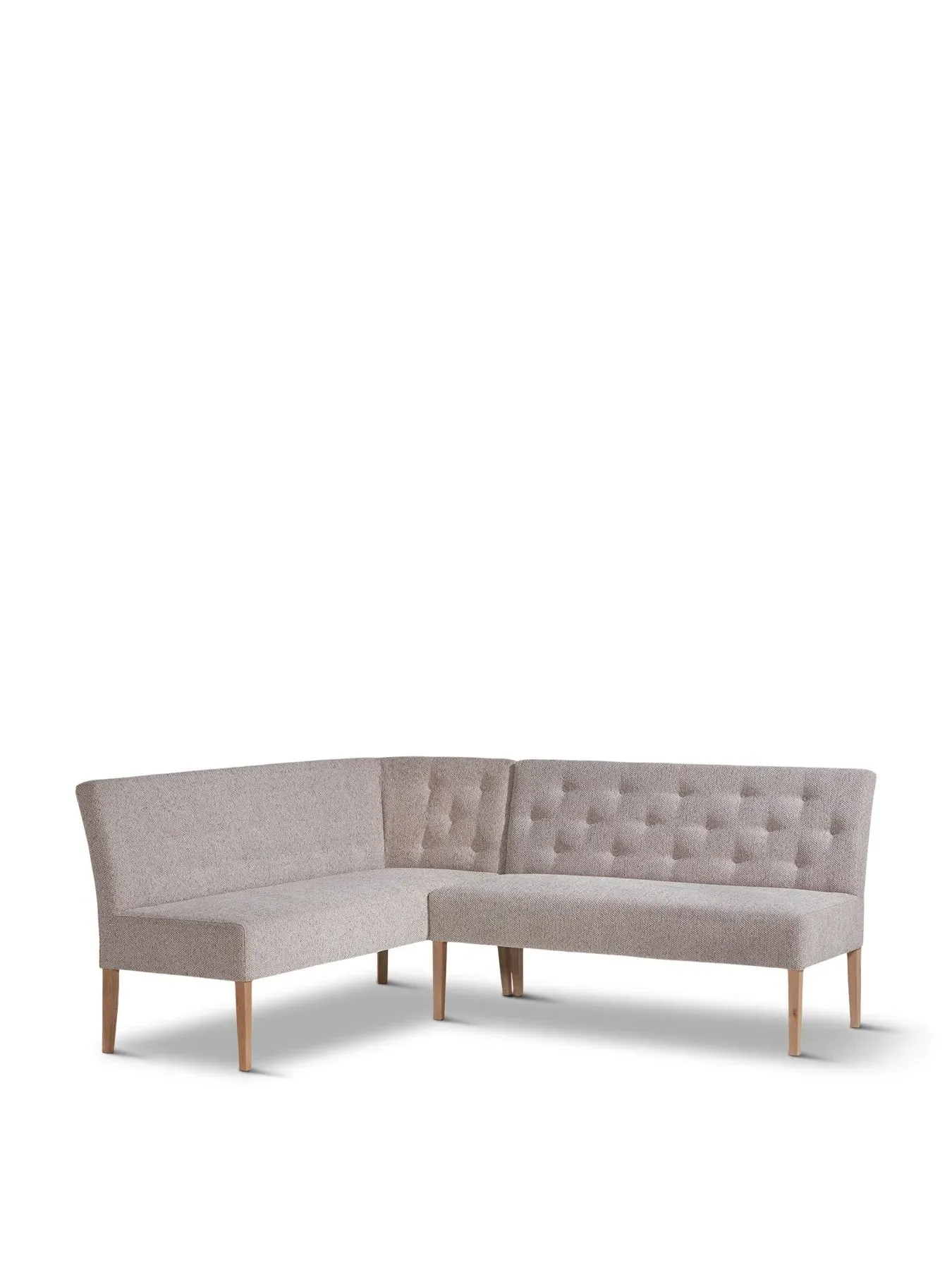 Right Corner Dining Bench - Grey, Fabric image