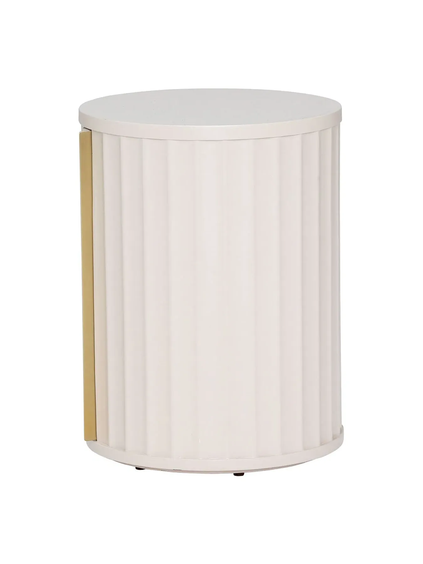 Right Hand Bedside Table - White, Mahogany