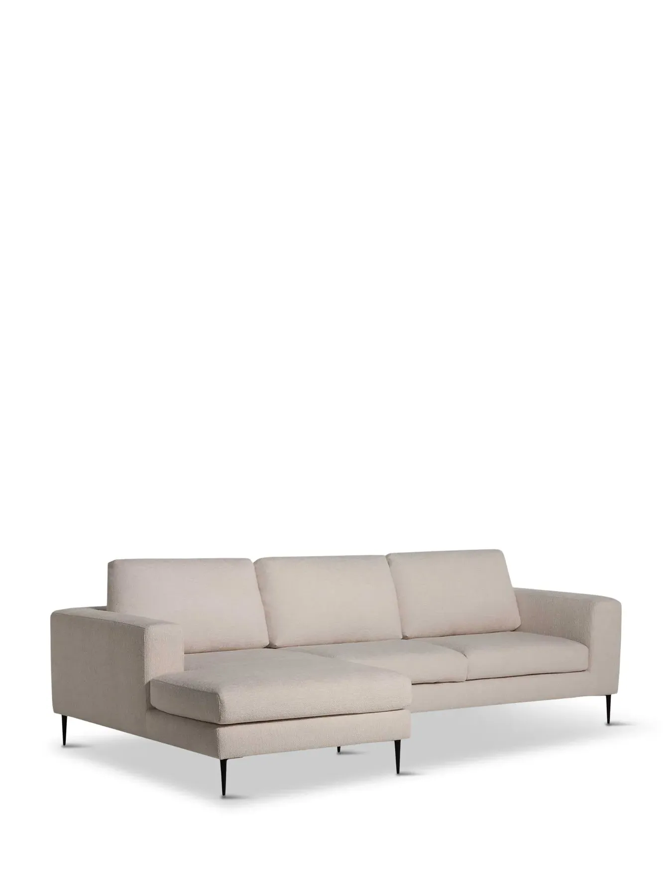 Right Hand Chaise Sofa - Neutral, Boucle Fabric image