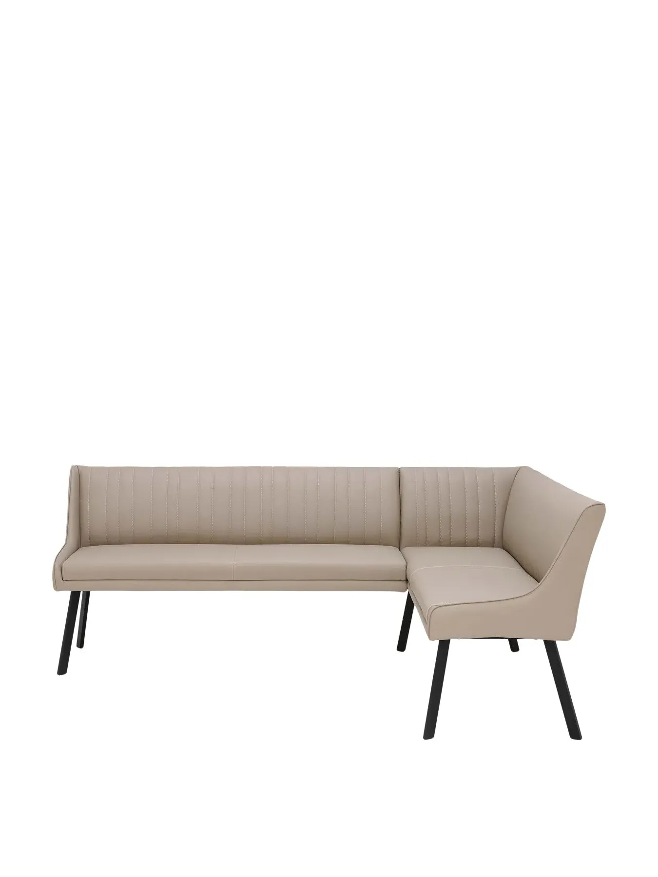 Right Hand Corner Bench - Taupe, Faux Leather