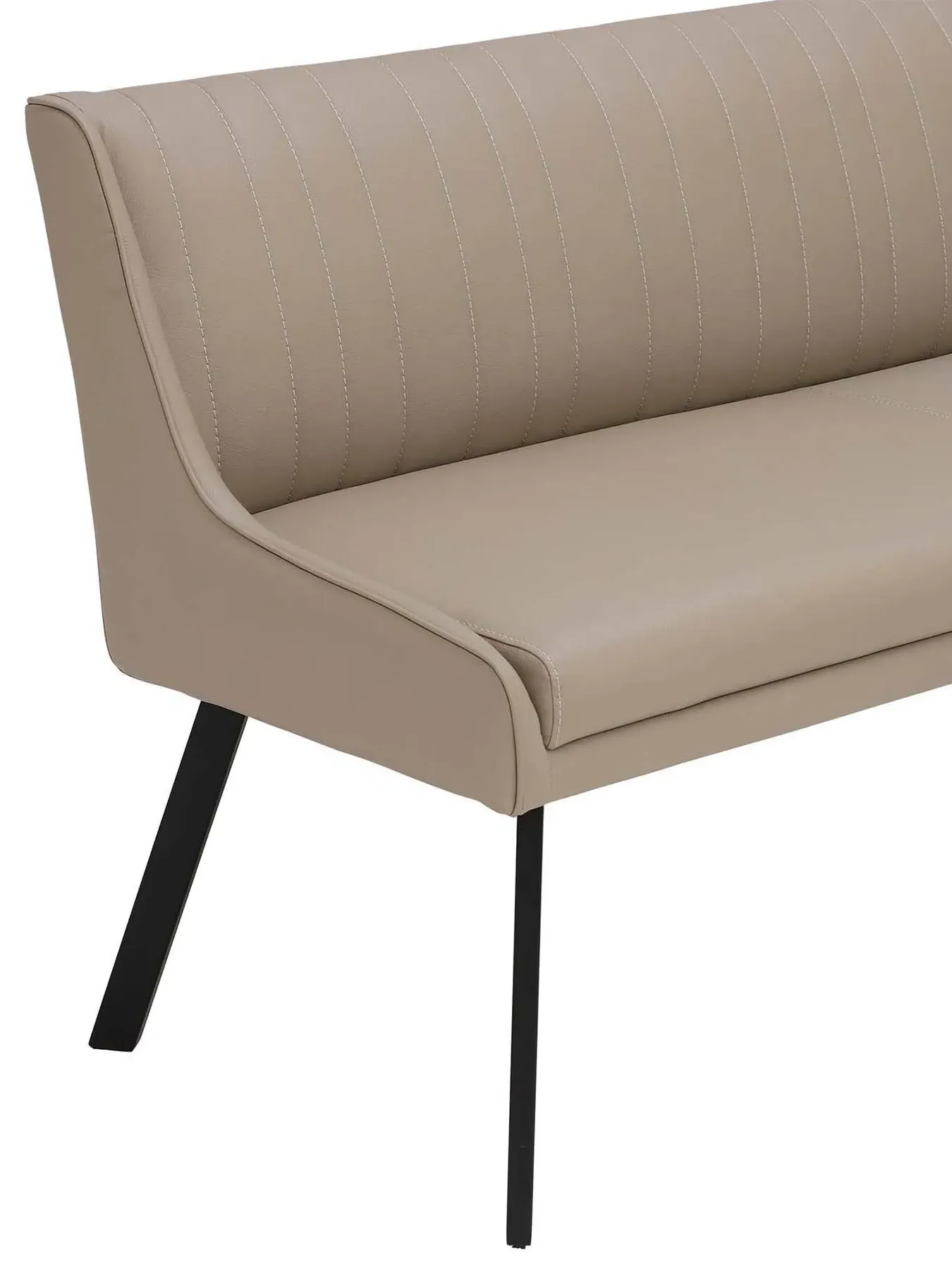 Right Hand Corner Bench - Taupe, Faux Leather