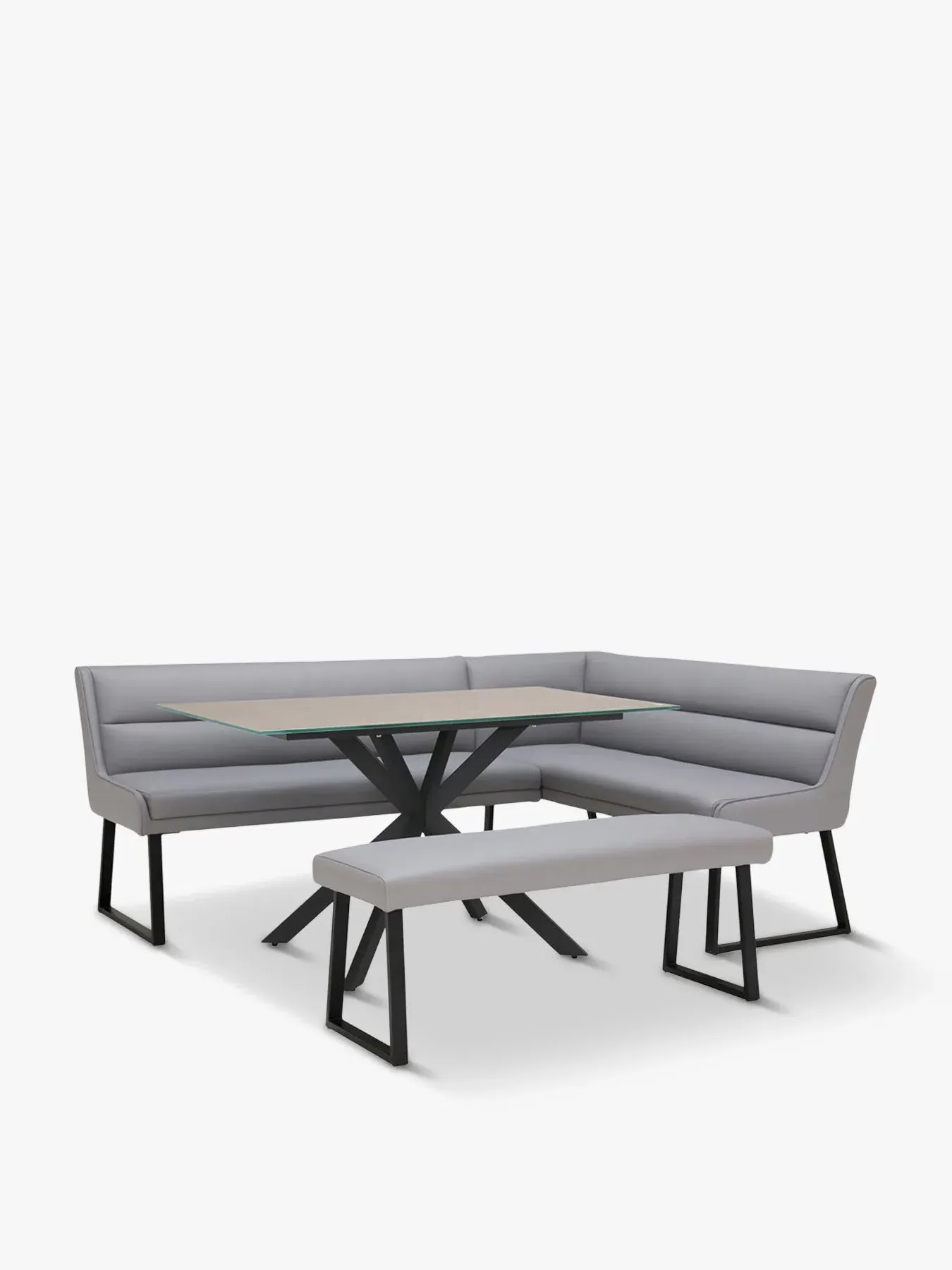 Right Hand Corner Dining Set - Grey image