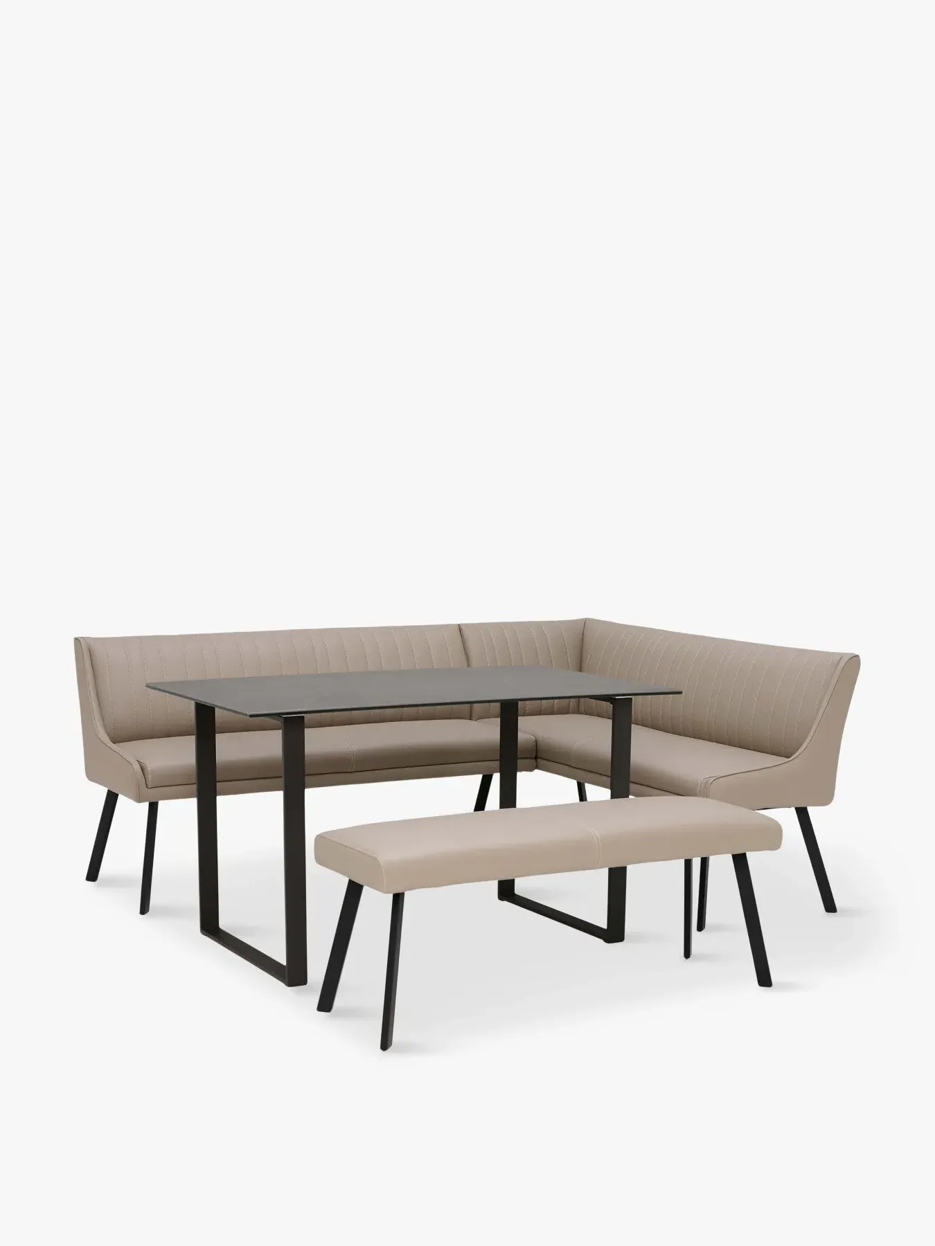 Right Hand Corner Dining Set - Taupe, PU Leather image