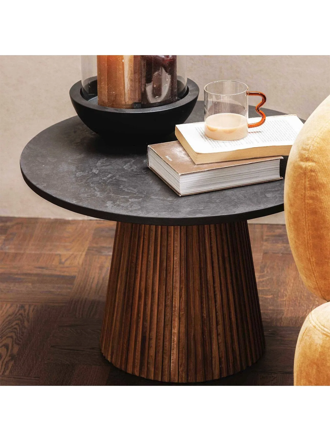 Round Coffee Table - Brown, Reclaimed Teak