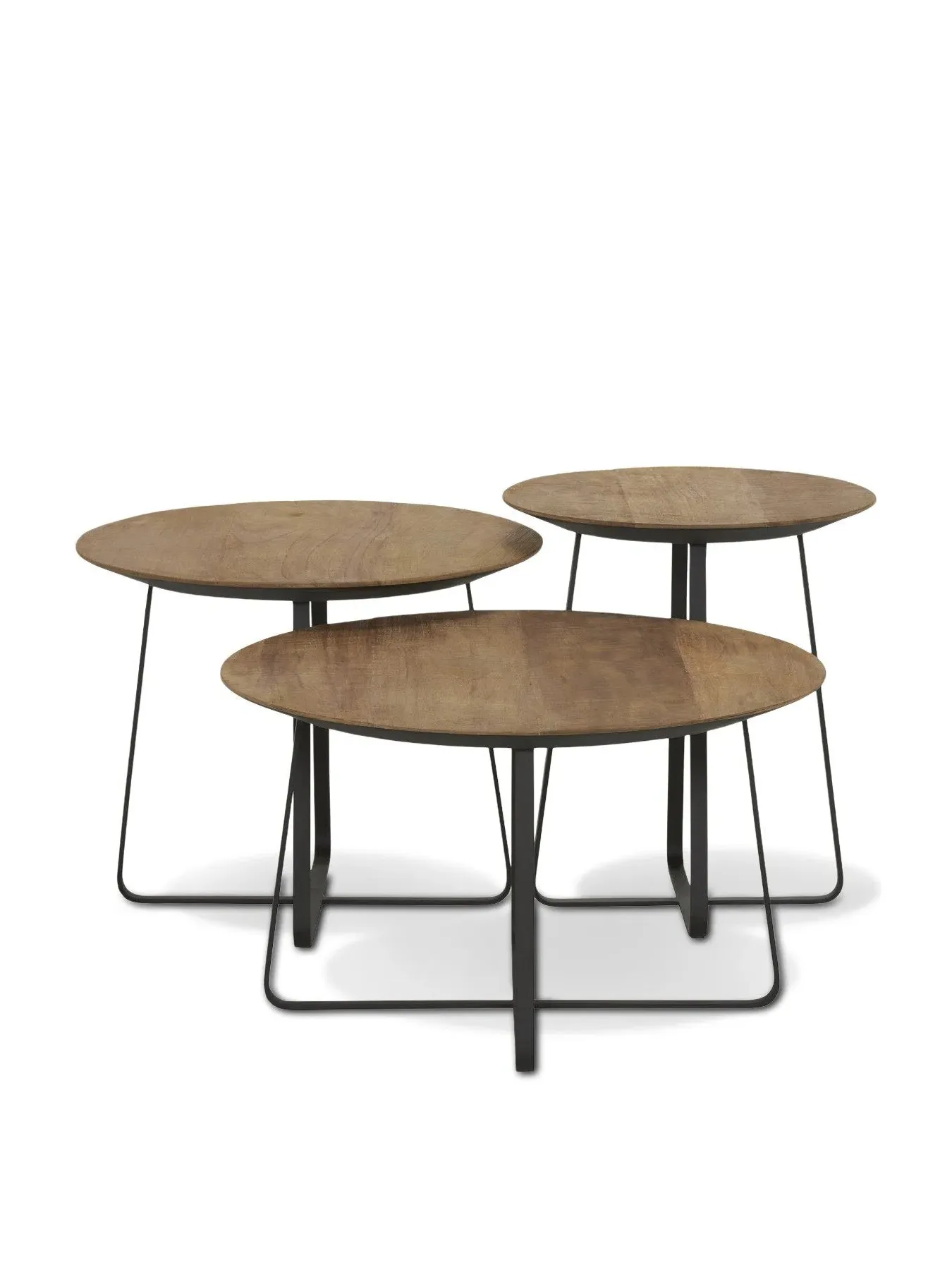 Round Coffee Tables Set of 3 - Brown image