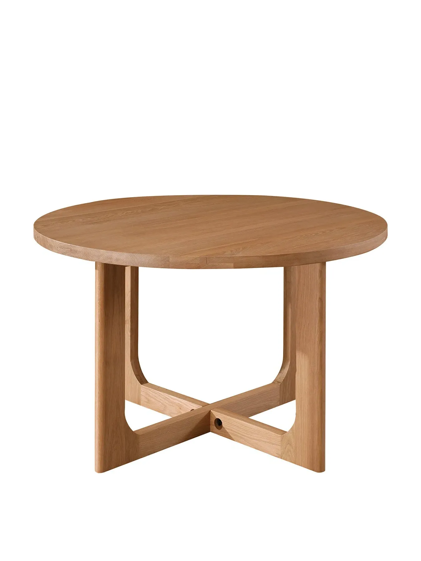 Round Dining Table with Cross Base - Neutral, Oak