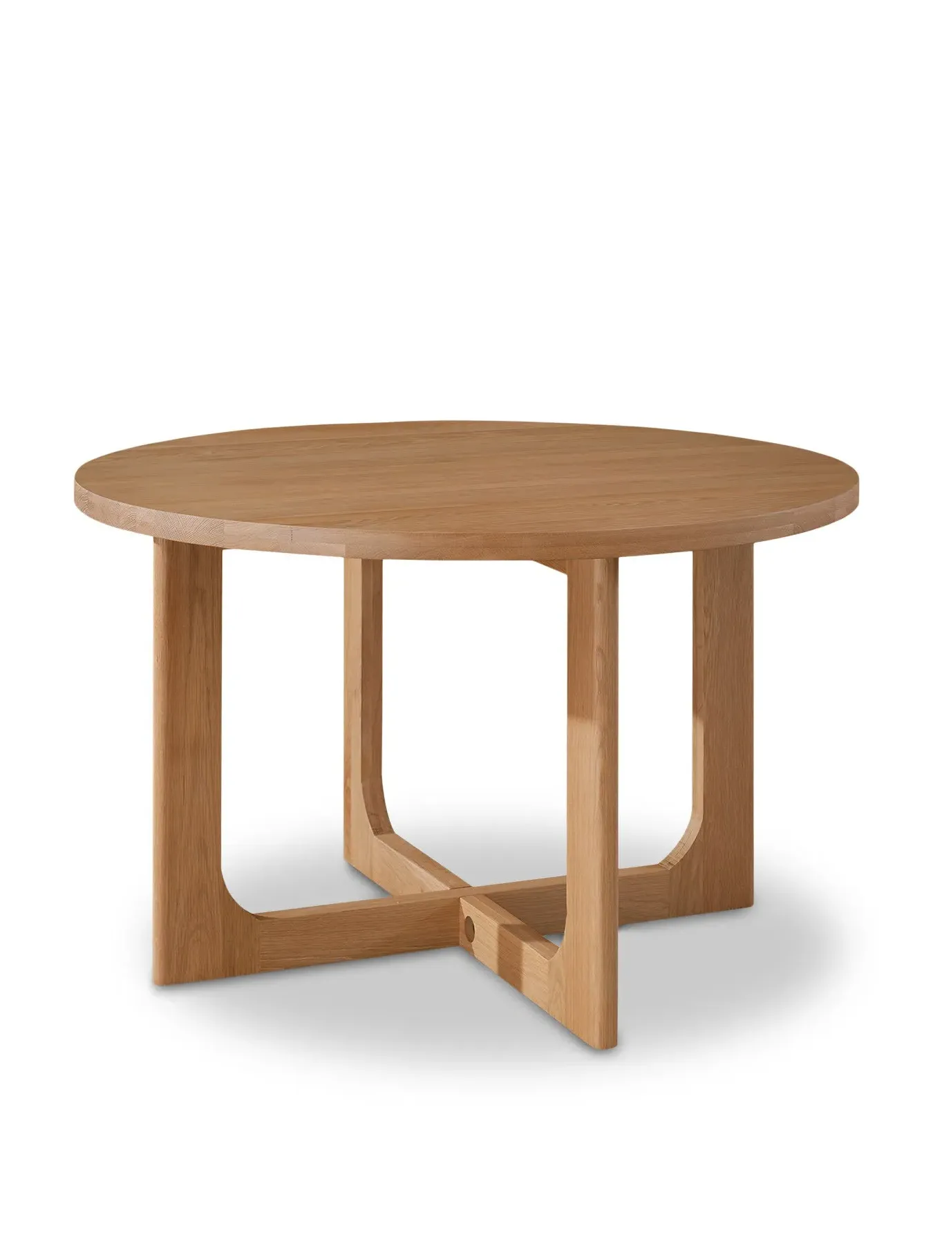 Round Dining Table with Cross Base - Neutral, Oak