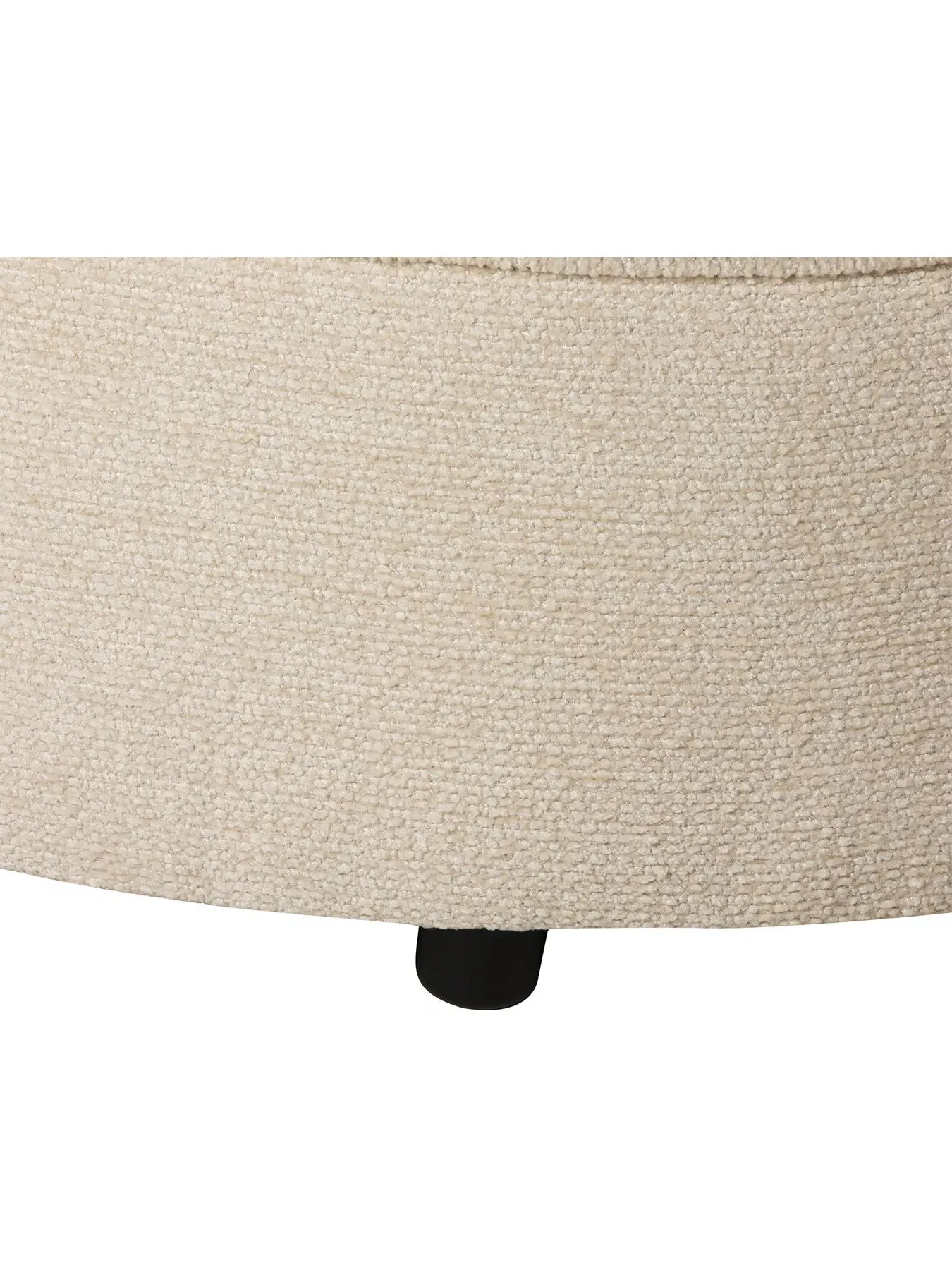 Round Footstool - Neutral, Fabric