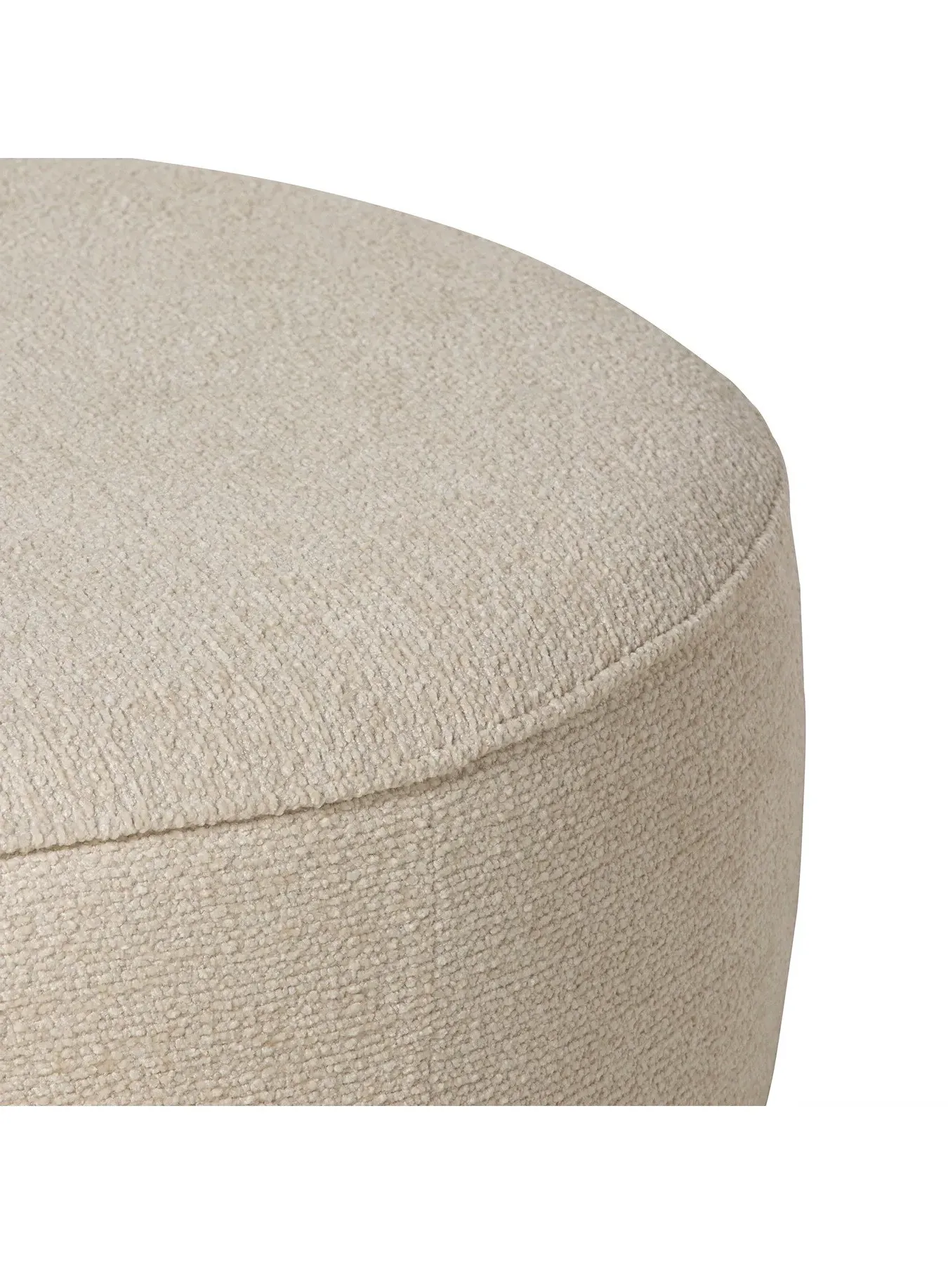 Round Footstool - Neutral, Fabric